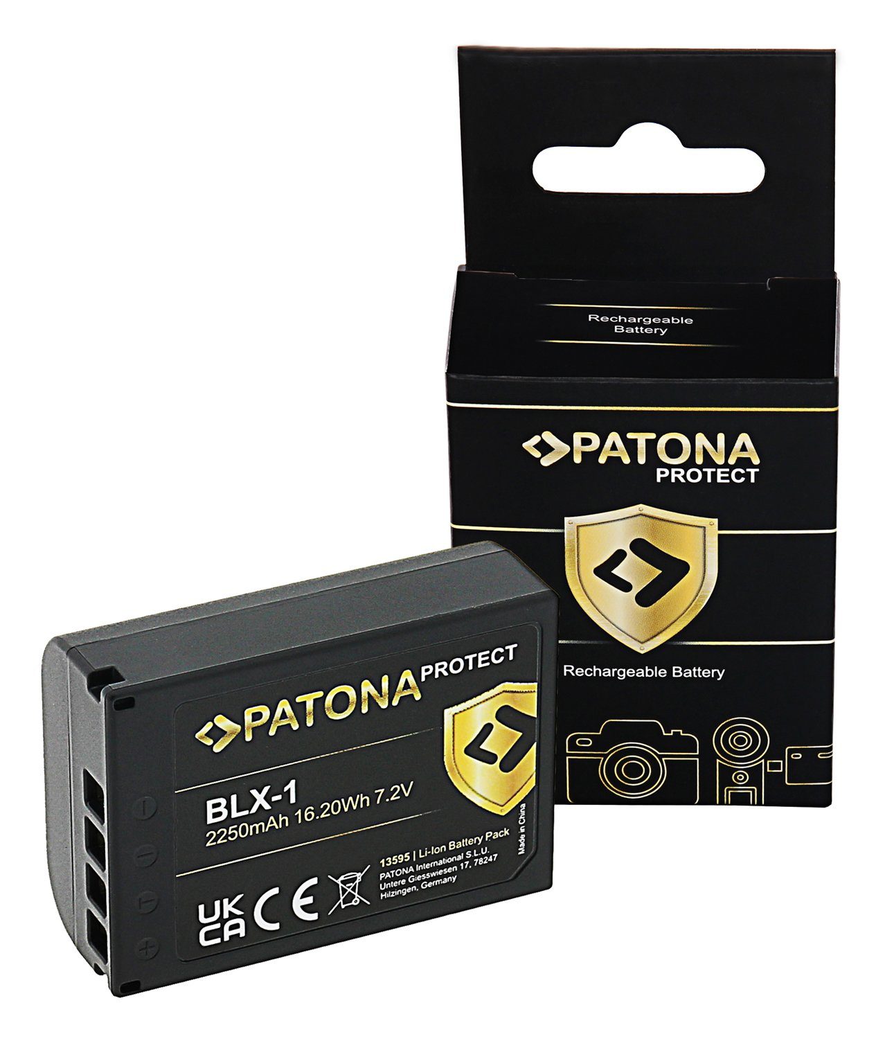 Patona 2250 Set Ladegerät die mAh, OM-1 Olympus mit USB-C Kamera-Akku BLX-1 2in1 für Dual Anschluss Zubehör