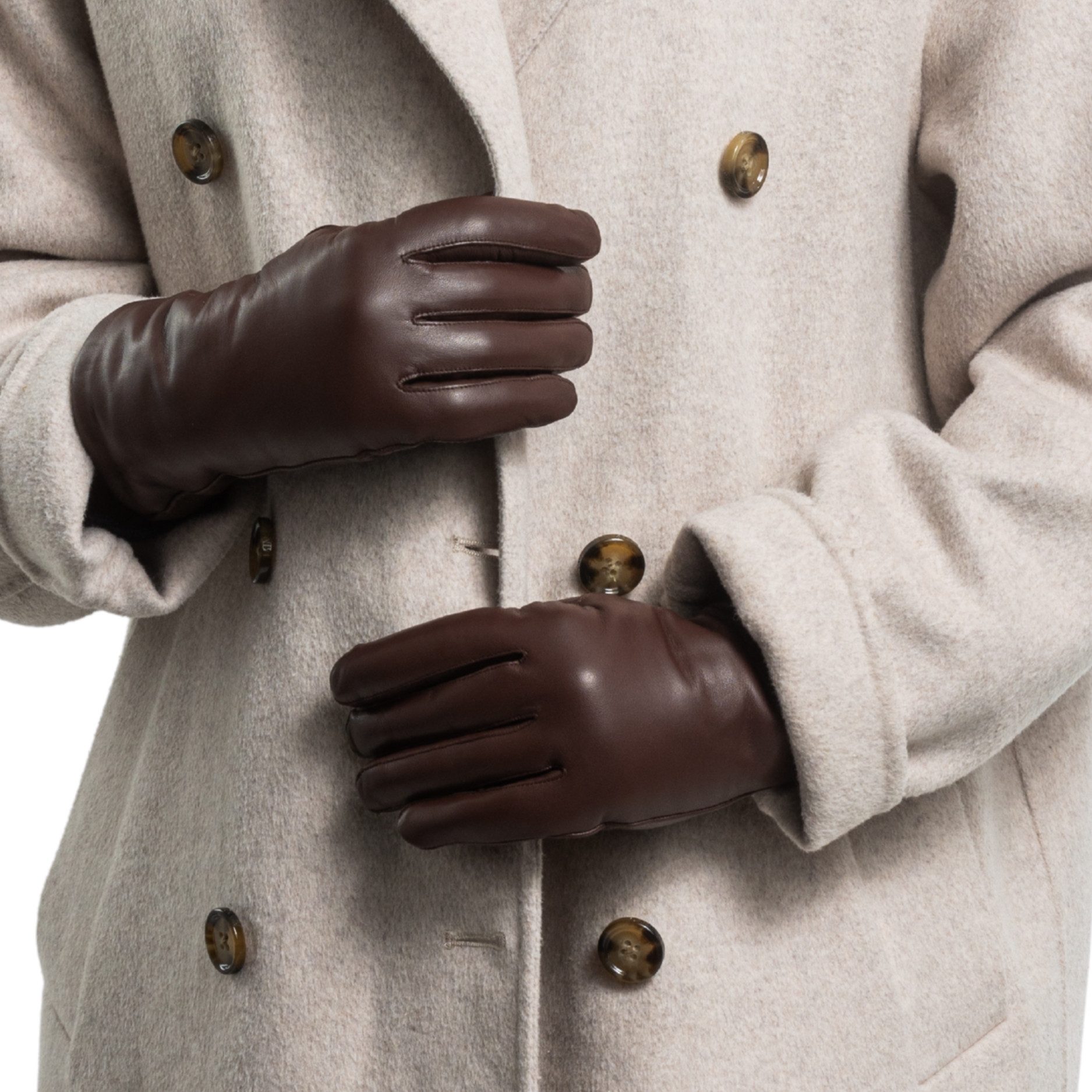 Hand Gewand by Weikert Lederhandschuhe TRAUDL - Lammnappaleder mit Merino-Lammfell Futter - touchscreenfähig