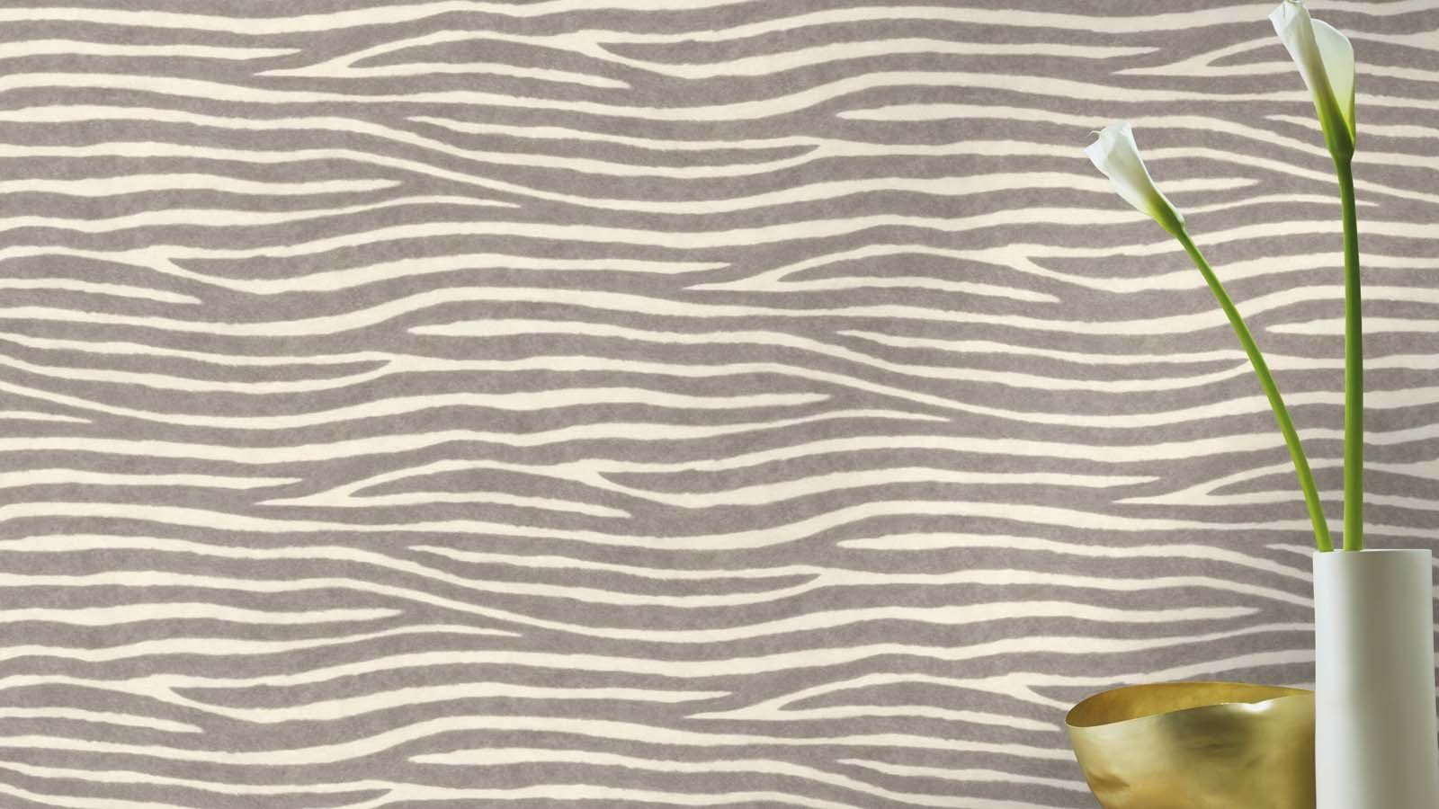 Vliestapete Streifen Fell Zebra Struktur Grau Weiß 751734 African Queen 3