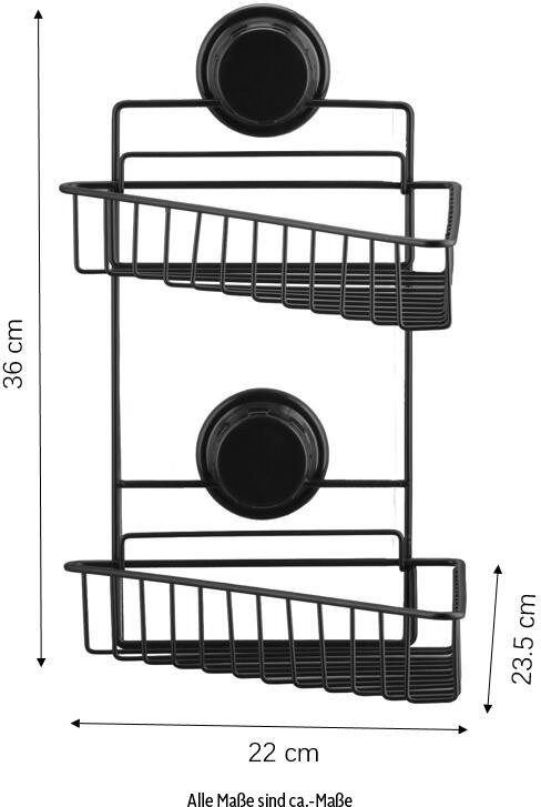 Eckregal, Wandregal Duschregal ohne Duscheckregal welltime Bohren, in schwarz, Duschablage