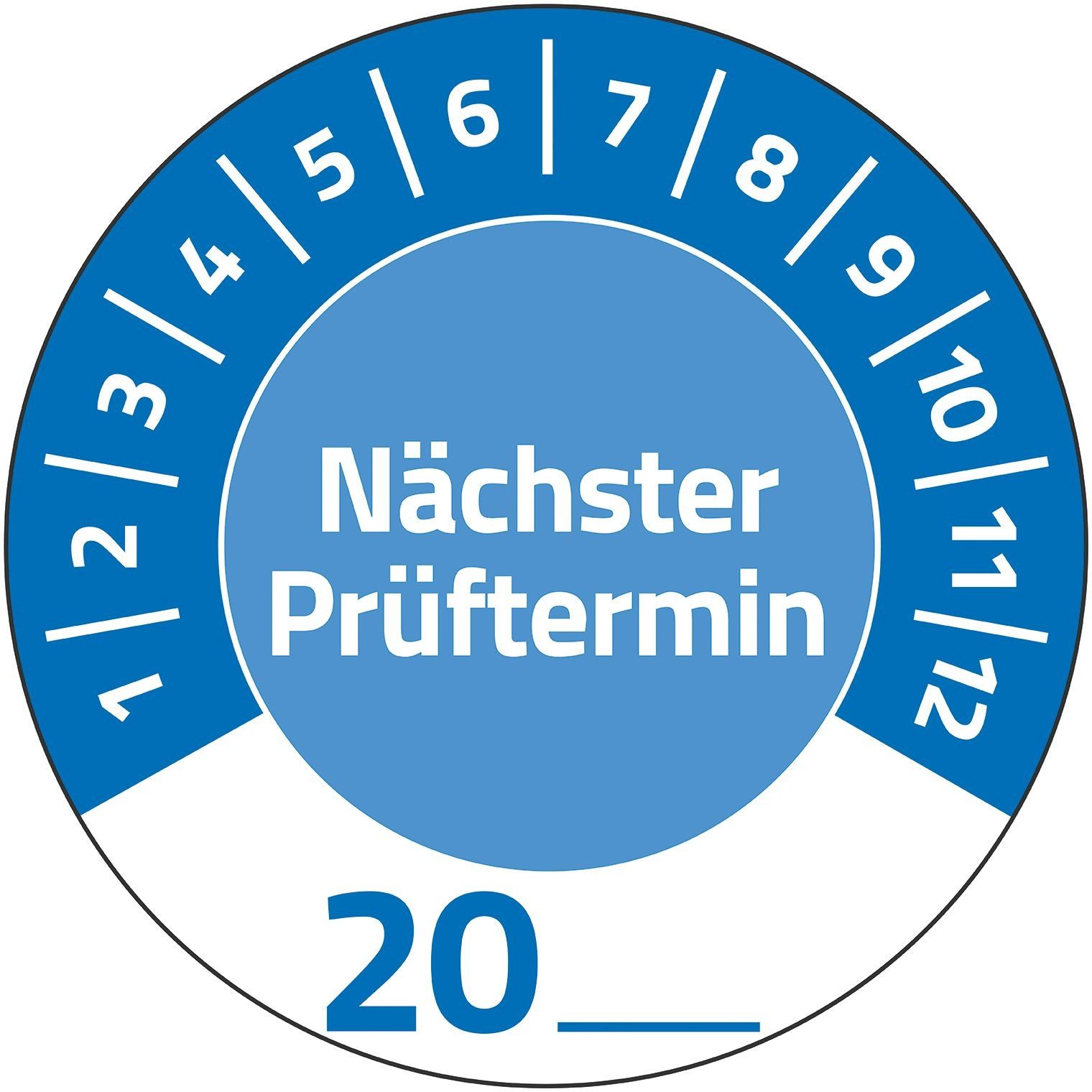 Avery Zweckform Etiketten Prüfplaketten 'Nächster Prüftermin' 20__ Vinyl 30mm 10 Bogen/80 Etiket