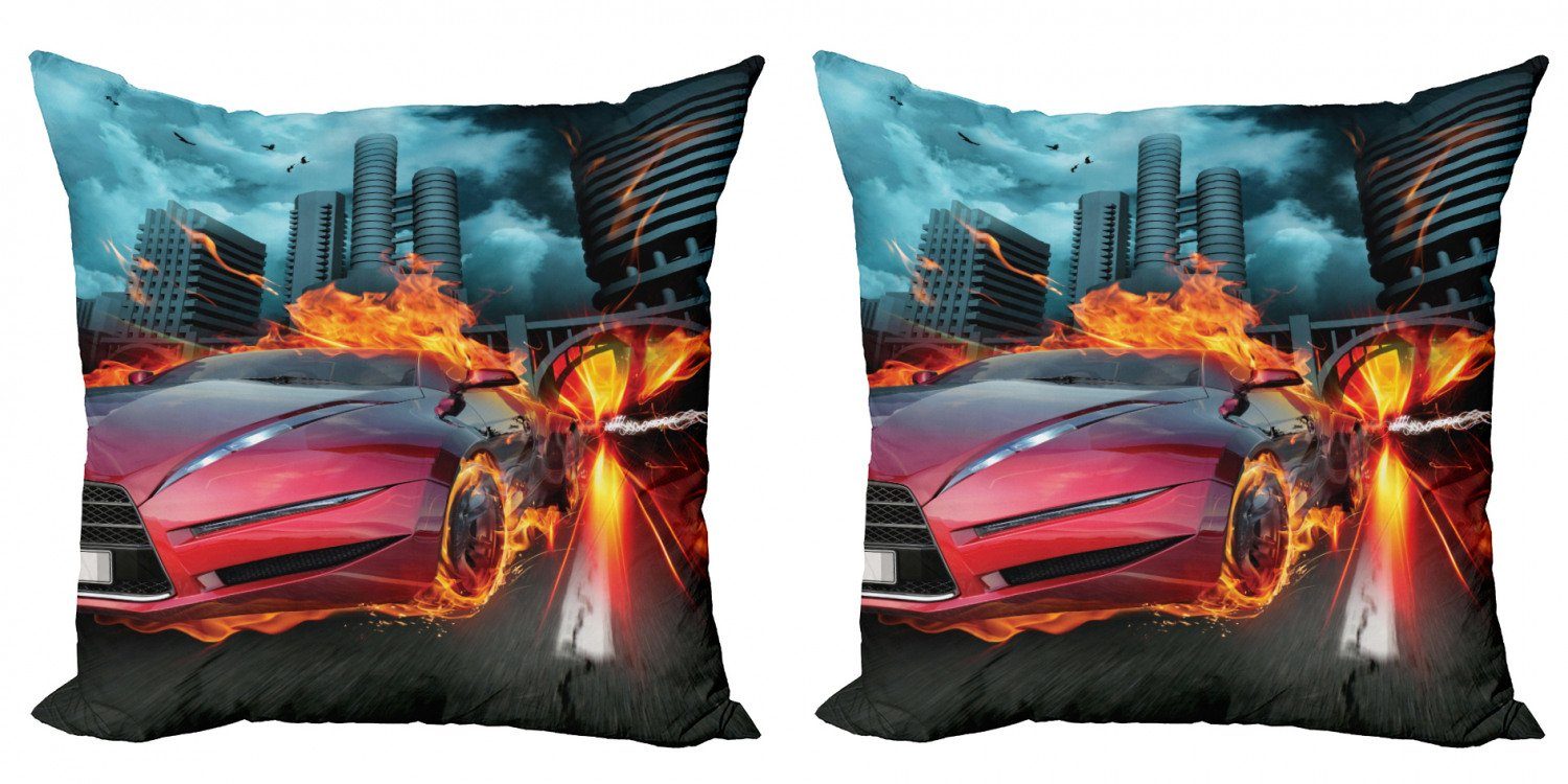 Kissenbezüge Modern Accent Doppelseitiger Red Abakuhaus (2 Stück), Car Concept Hot Autos Digitaldruck, Flames