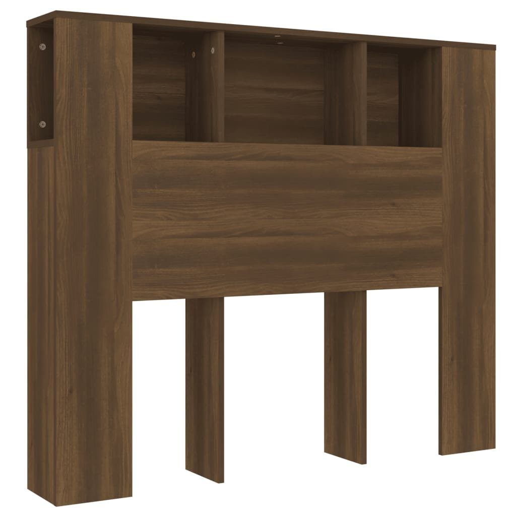vidaXL Bett Kopfteil mit Ablagen Braun Eichen-Optik 120x18,5x102,5 cm (1-tlg)