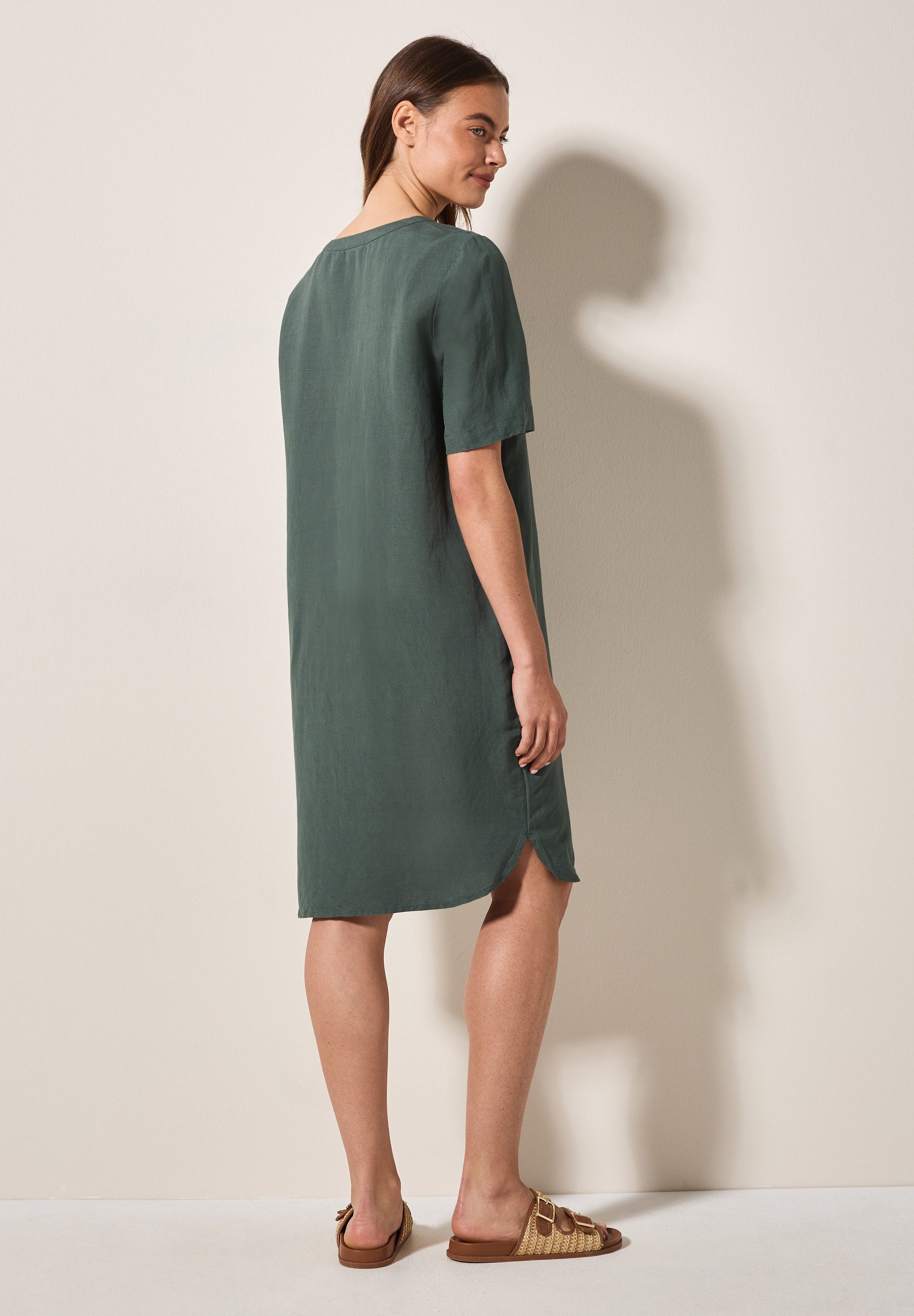 CECIL Sommerkleid Splitneck, mit Leinen günstig online kaufen