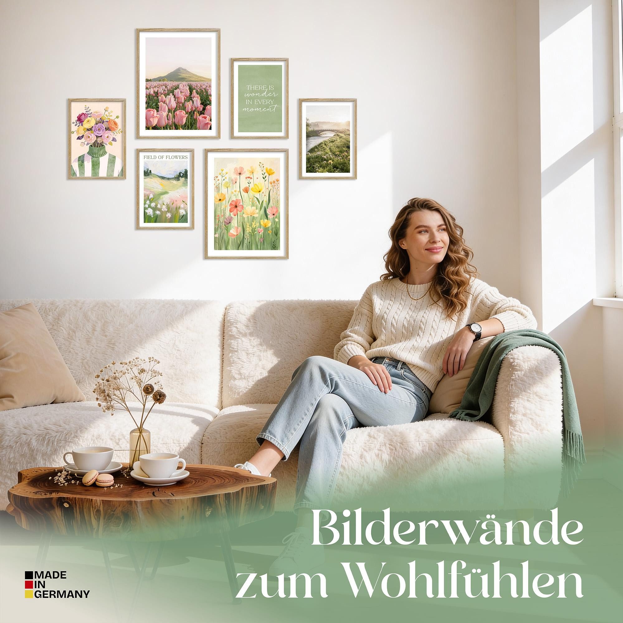 ARTFAVES Bilder-Collage Poster Set Spring Dreams I mehrteilige Bilderwand I Wandbilder Fruehli, (Wandbilder modern, 6 St)