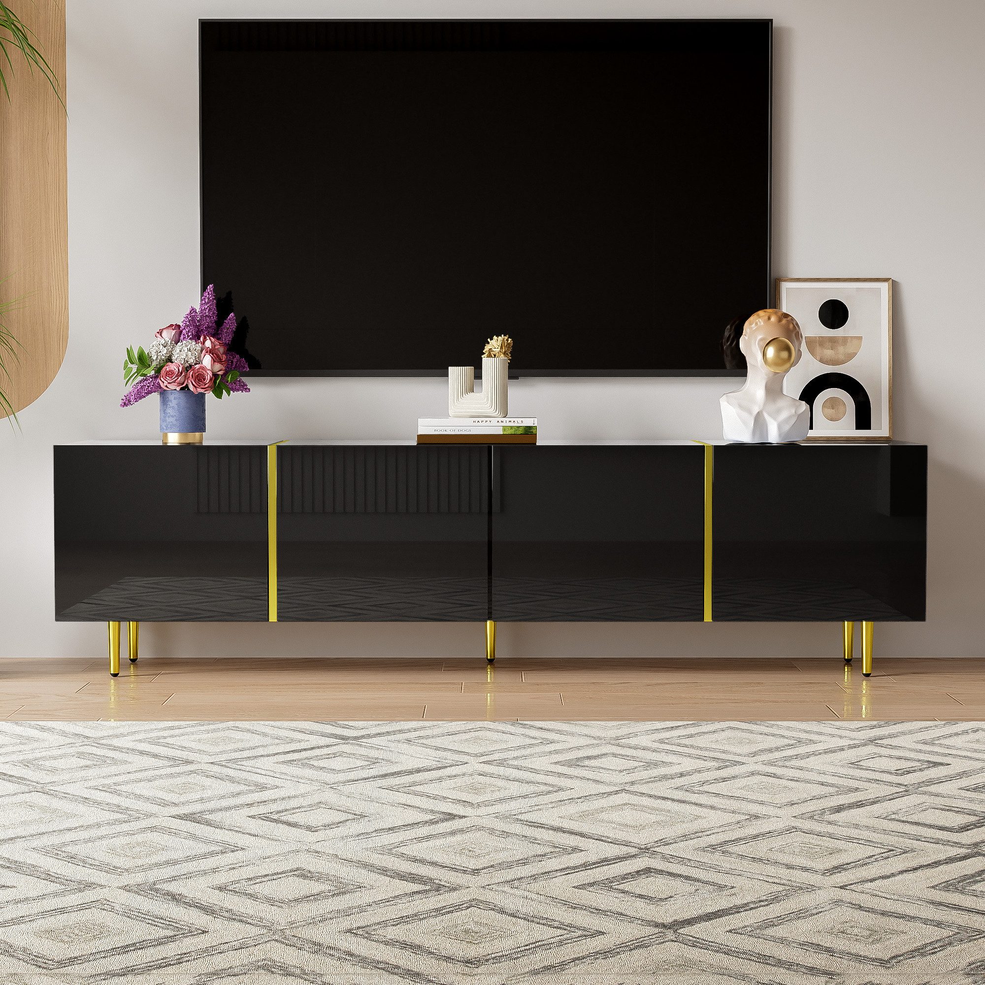 STILVORA Sideboard Lowboard Hochglanz-TV-Schrank Fernsehschrank mit günstig online kaufen