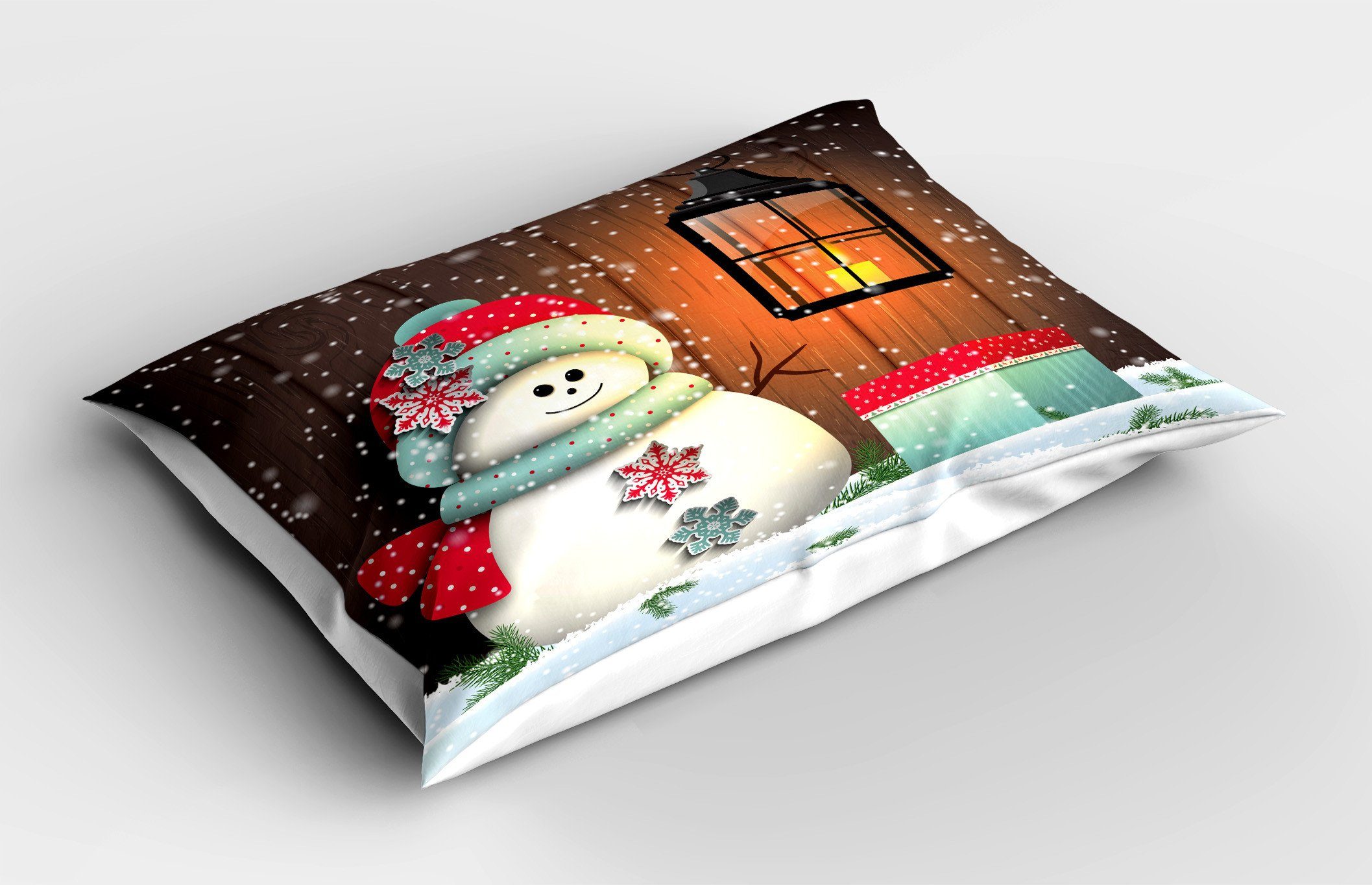 Kissenbezüge Dekorativer Standard King (1 Kissenbezug, Stück), Weihnachten Size Abakuhaus Garten Gedruckter mit Geschenkkarton