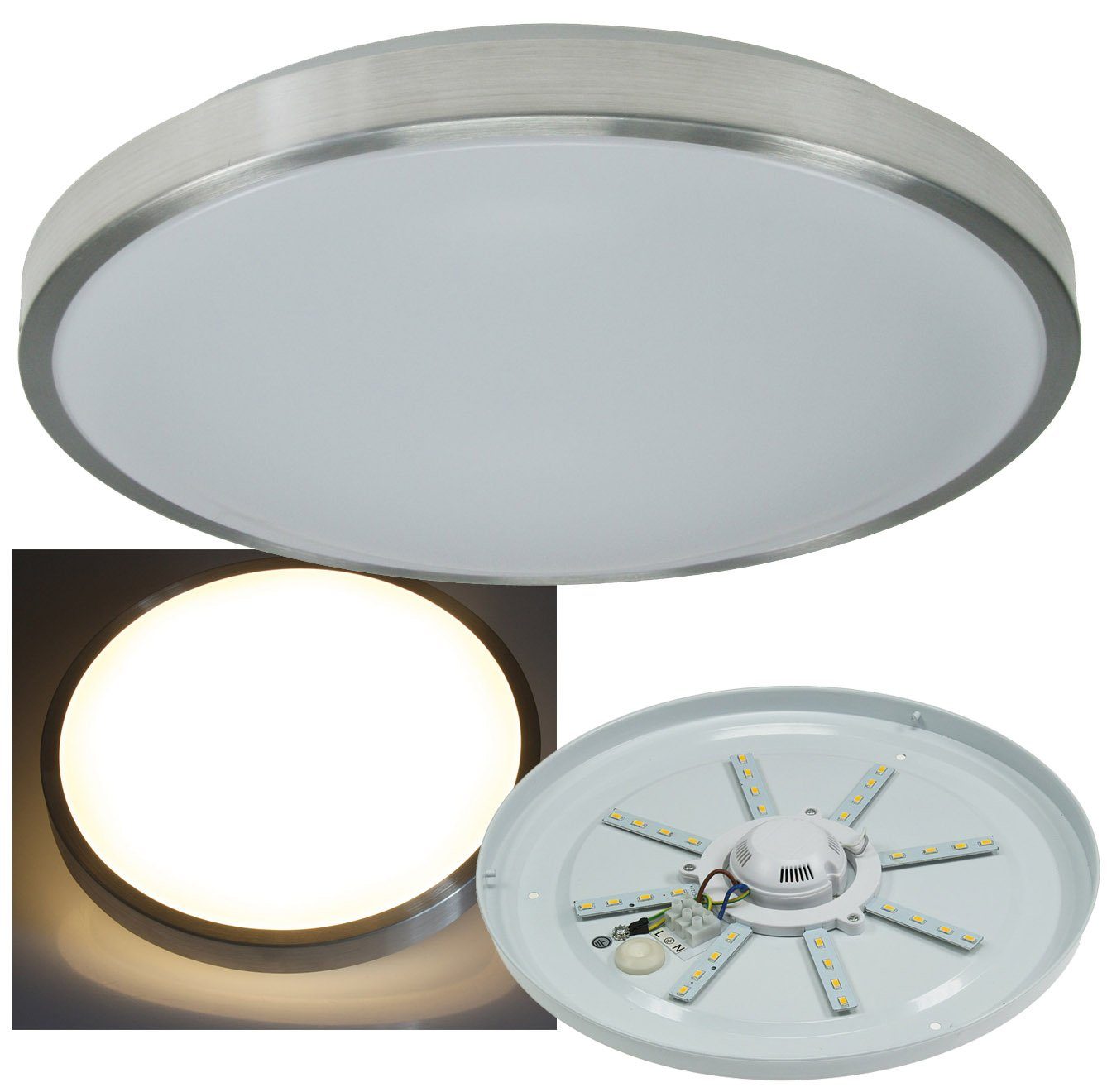 20w" IP44 20W, LED Deckenleuchten ChiliTec 1200lm, 3000K, 38cm, Ø Deckenleuchte "Acronica