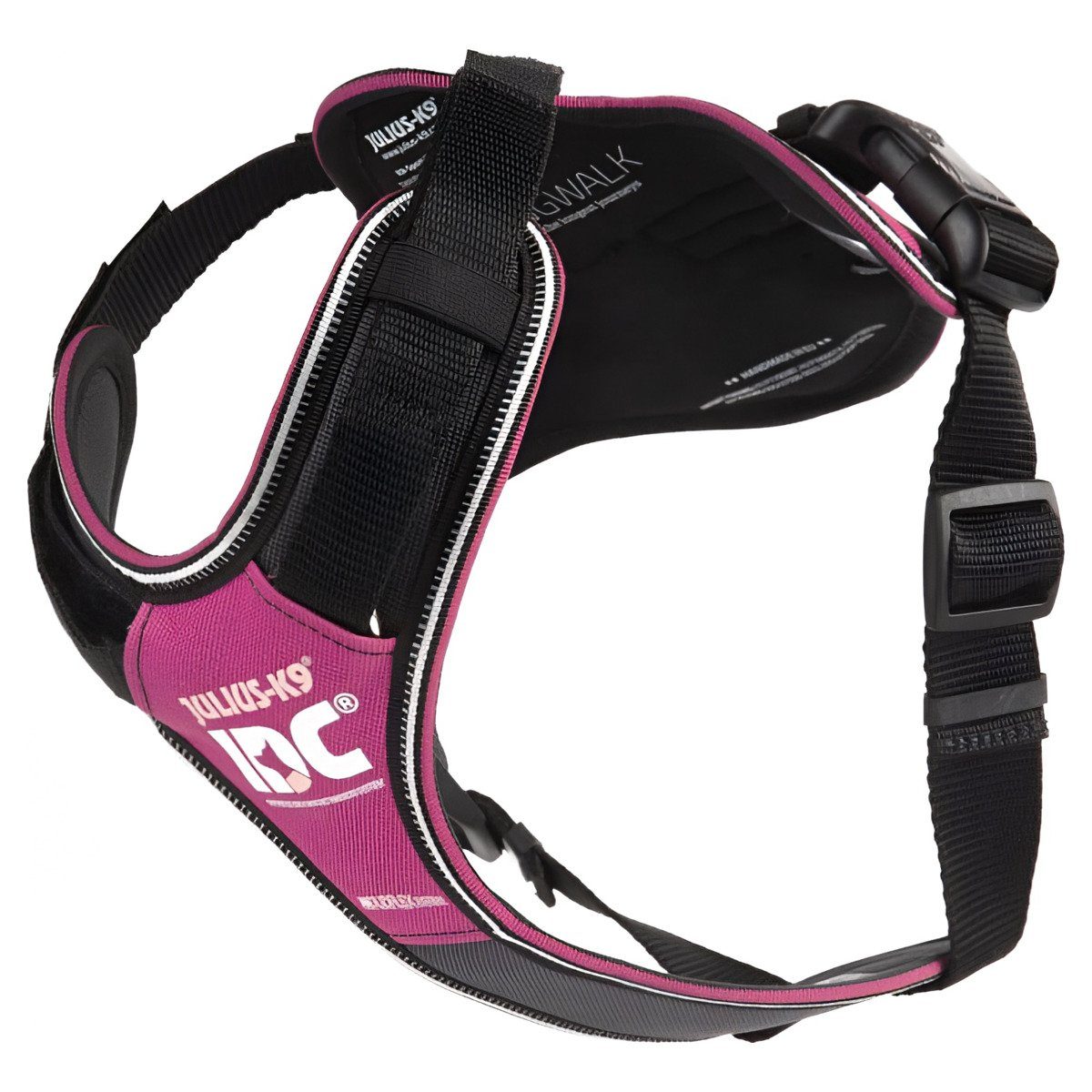 Julius-K9 Hunde-Geschirr Gepolstertes Hundegeschirr IDC Longwalk pink/grau