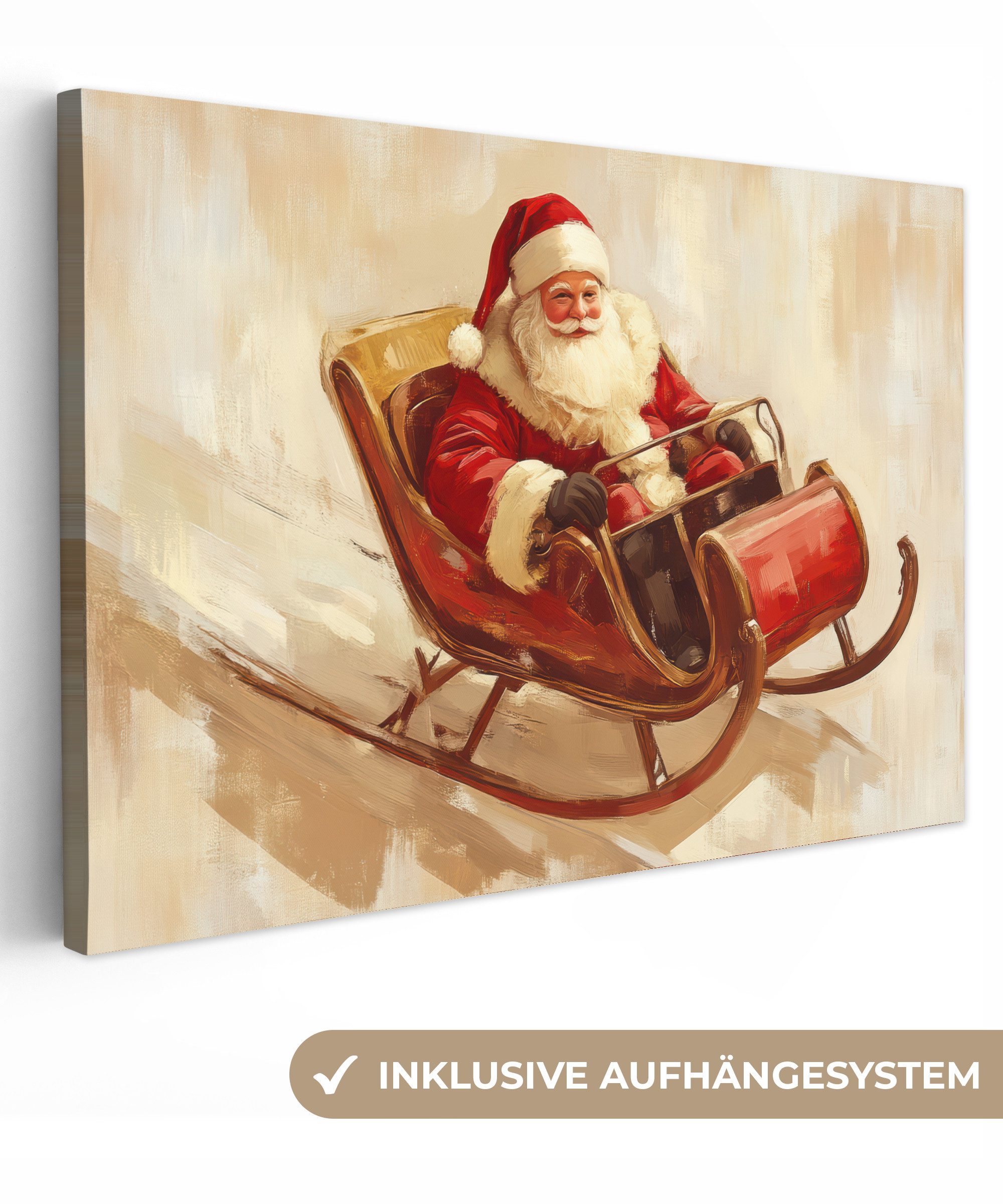 OneMillionCanvasses® Leinwandbild Weihnachten - Schlitten - günstig online kaufen