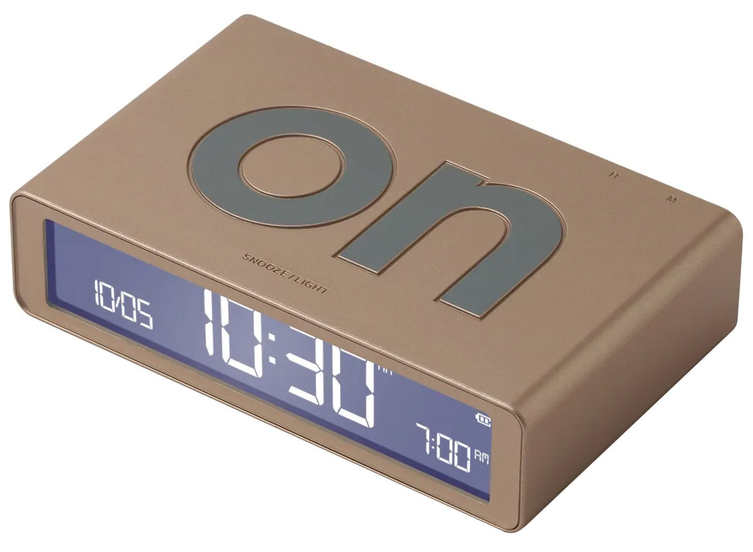 Lexon Quarzwecker Digital-Flip Classic Goldfarben
