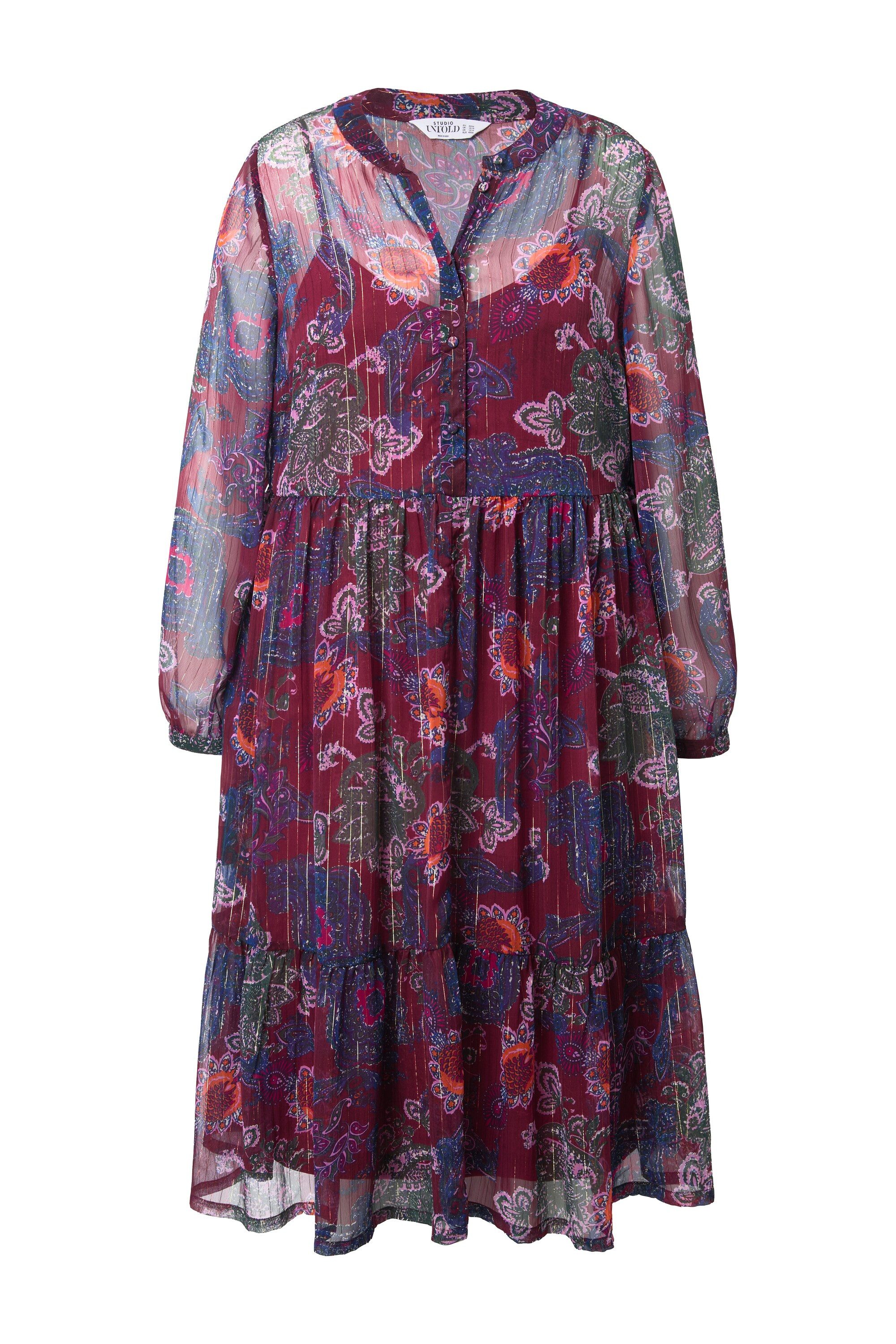 Studio Untold Jerseykleid Midiikleid A-Line Chiffon Paisley Print Glitzer