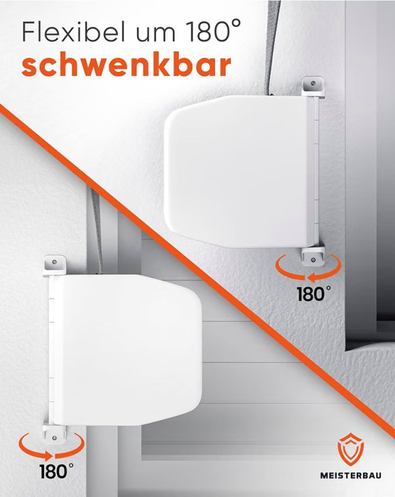 Meisterbau Aufputz-Gurtwickler Gurtwickler mit Gurt, Gurtbreite 14 mm, 1-tlg., Made in Germany, mit eingebautem 6-m-Gurt, 180° schwenkbar – Bild 5 von 5