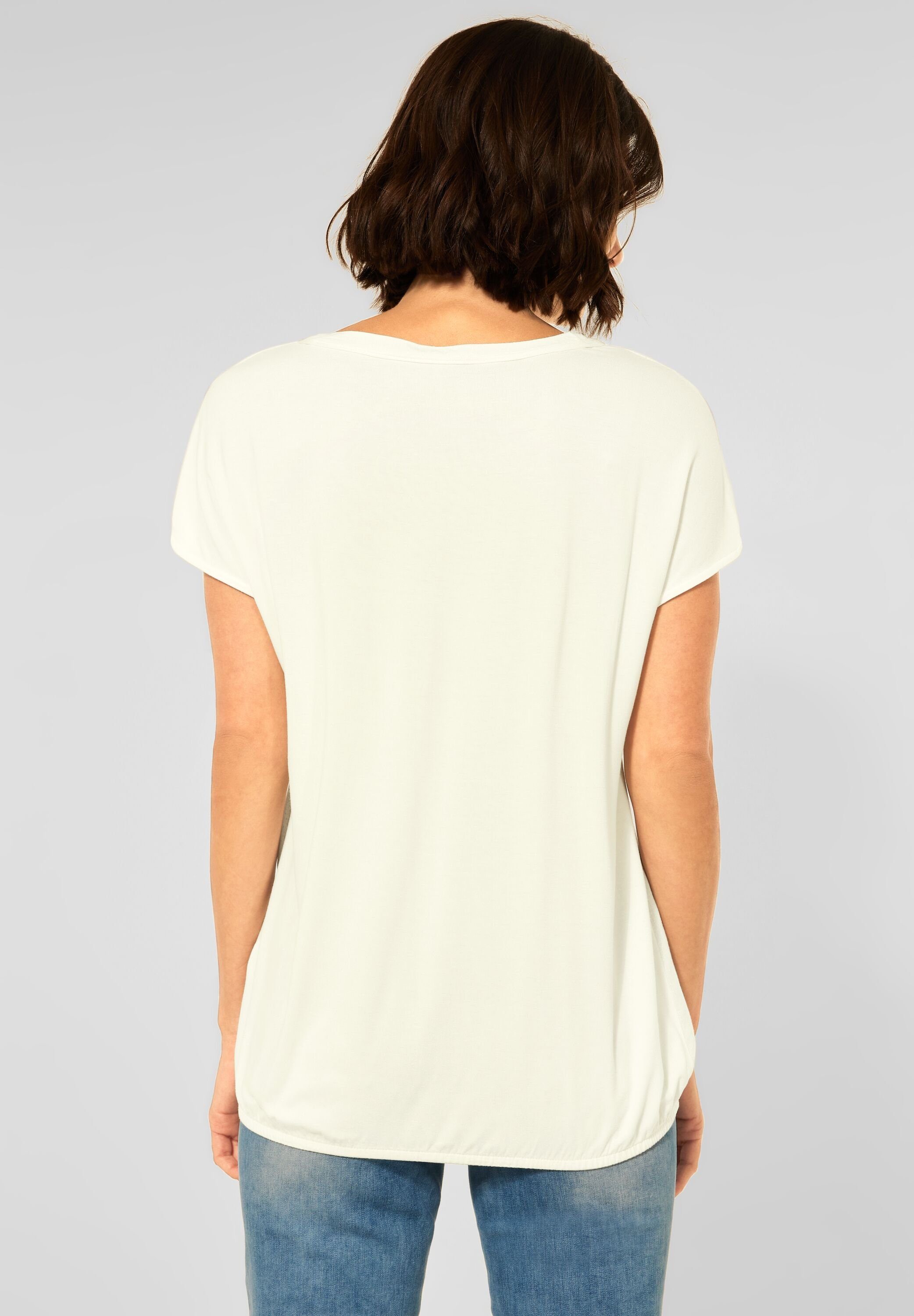 Damen Shirts Cecil Kurzarmbluse aus softem Materialmix