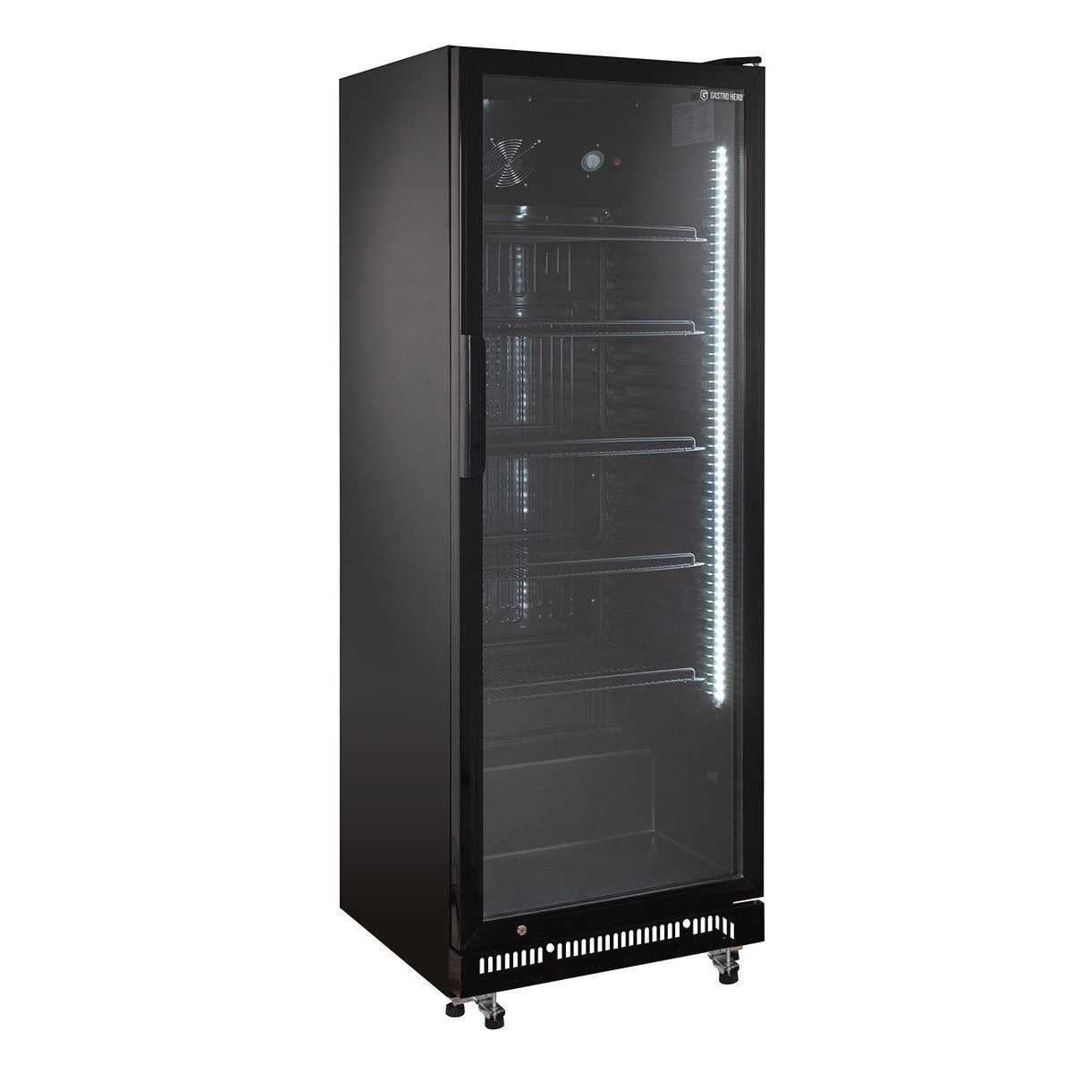 GastroHero Getränkekühlschrank Getränkekühlschrank GKS-360, Glastür & LED I abschließbar, 175.6 cm hoch, 62 cm breit