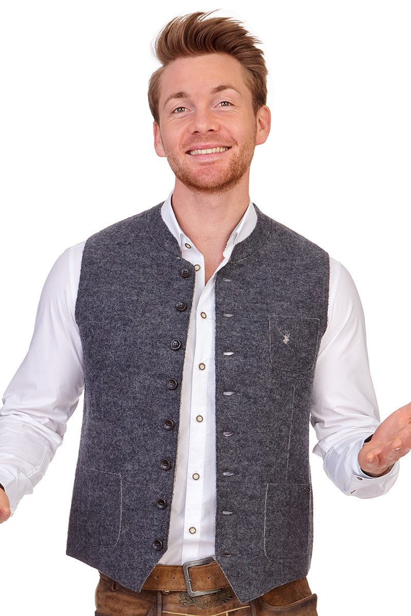 Spieth & Wensky Trachtenweste Trachtenweste - MEISTER - mittelgrau