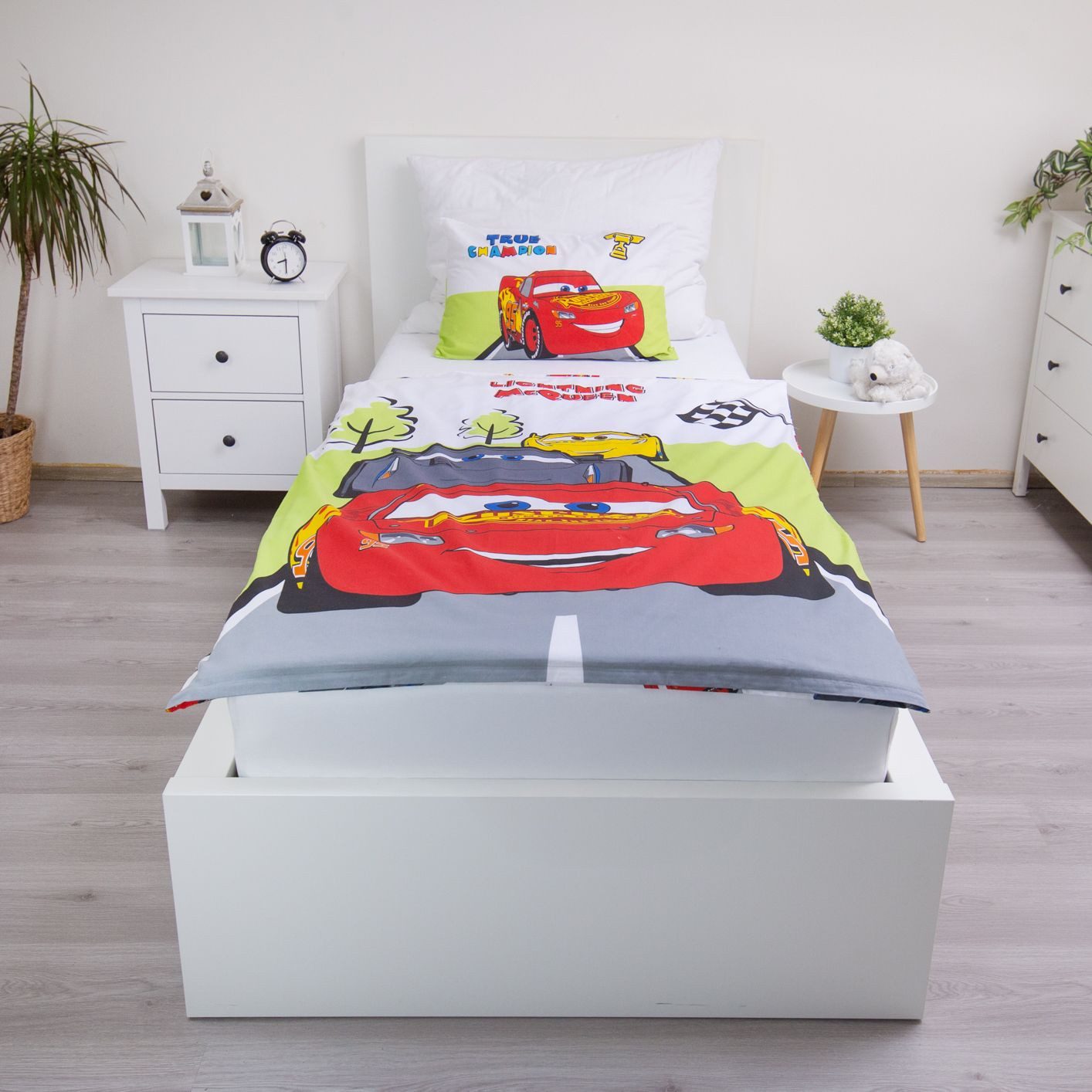Cars Babybettwäsche Set Champion Bettbezug 100x135 cm, Kissenbezug 40x60 cm 100% Baumwolle, Baumwolle, 2 teilig