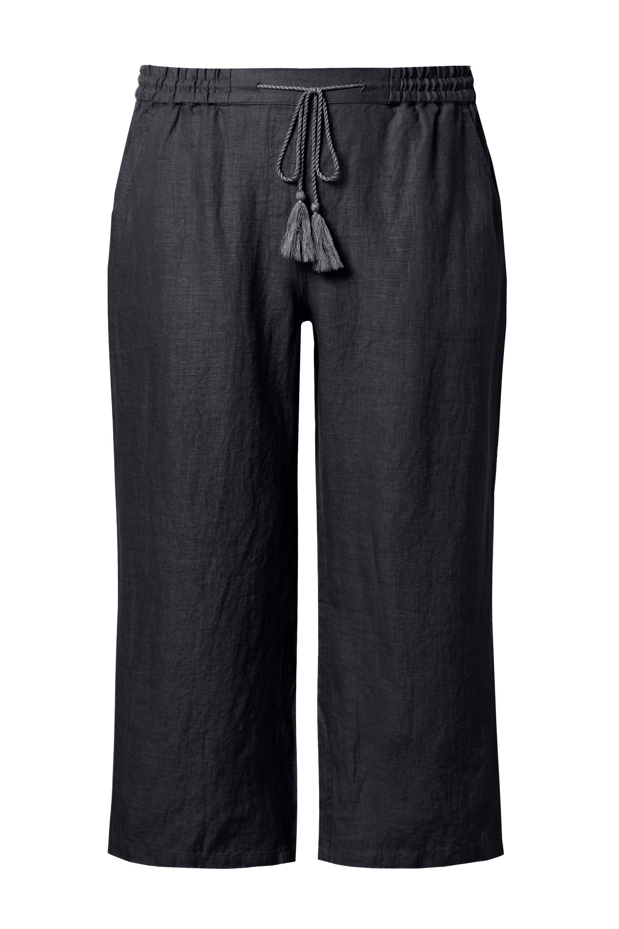 Ulla Popken Funktionshose 7/8-Leinenhose elastischer Bund günstig online kaufen