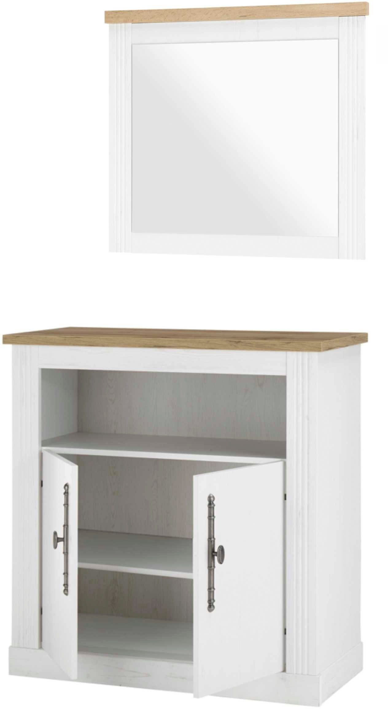 OTTO home Garderoben-Set Westminster, Garderobe im Landhausstil, Komplettset mit viel Stauraum, (2-St), enthält Kommode und Spiegel, in 2 Farben erhältlich, 92 cm breit