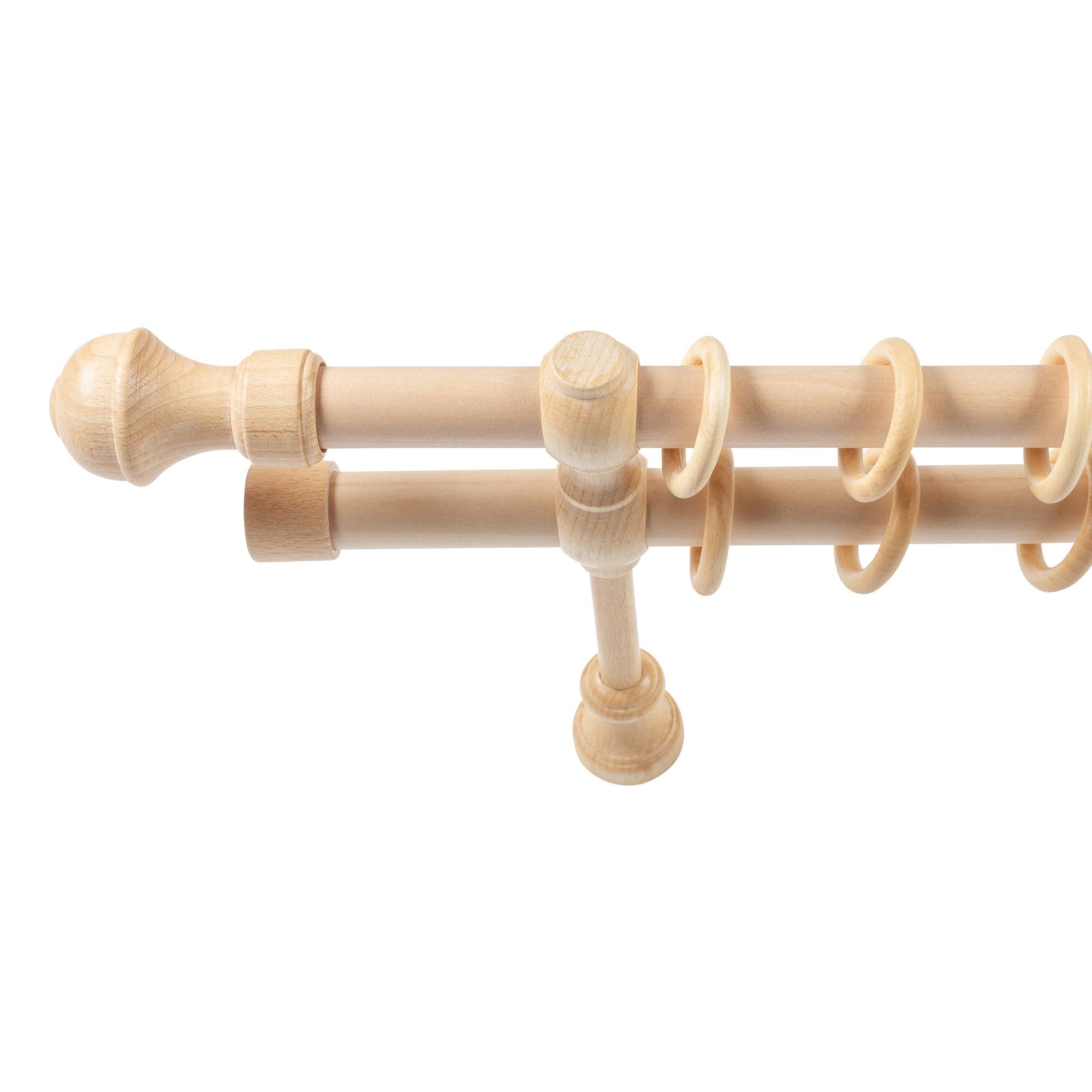 Gardinenstange Mit Ringen Und Kugel 28 Mm Gardinenstange Aus Holz Natürlich – 1,2 Bis 3,6 M Plus Ringe & Kugel Unbranded Gardinenstange