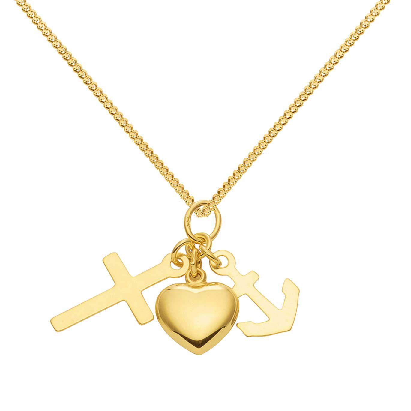 HOPLO Kettenanhänger Anhänger Glaube-Liebe-Hoffnung mit Goldkette günstig online kaufen