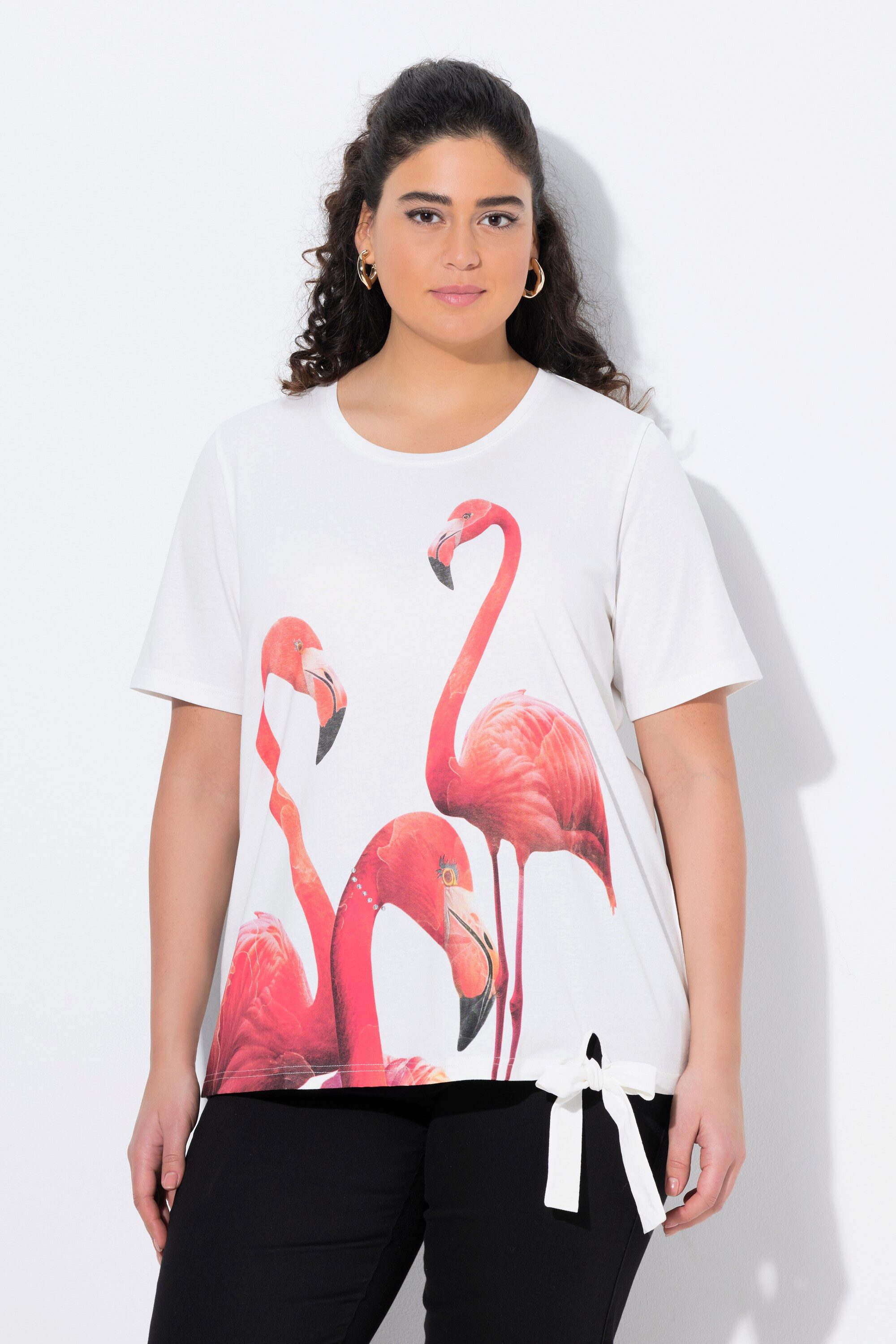 Ulla Popken T-Shirt T-Shirt Flamingo Ziersteine günstig online kaufen