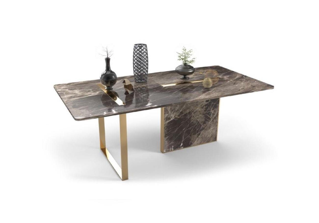 JVmoebel Esstisch Designer Luxus Esszimmer Holz Tisch (1-St., 1x Esstisch Möbel Esstisch), Tische Made in Europa Edelstahl