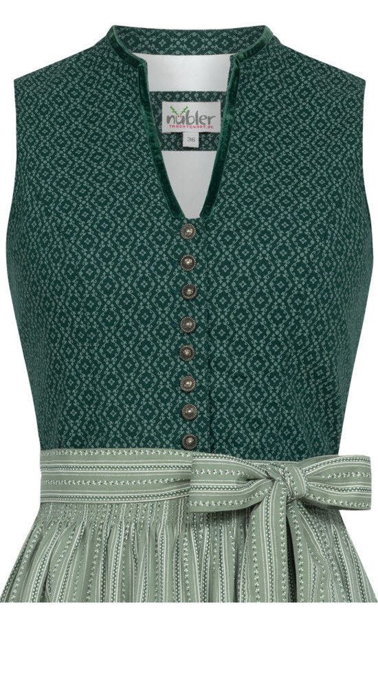 Nübler Trachtenkleid Midi Dirndl Frieda in Grün von Nübler