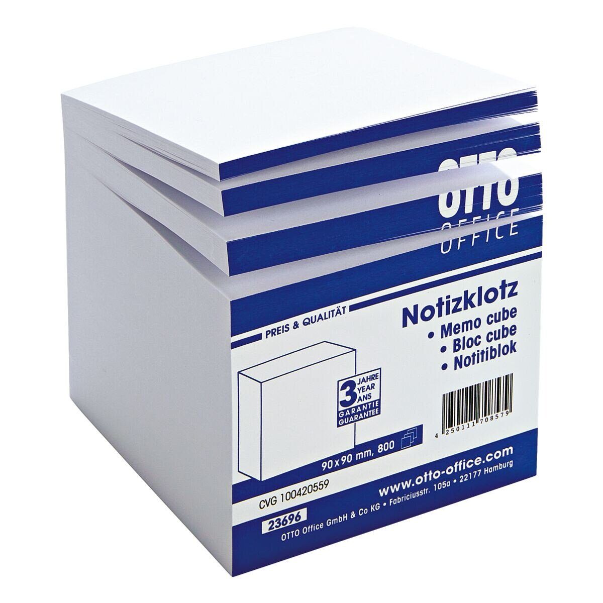 Otto Office Notizzettel, Notizklotz 90x90 mm, weiß, 800 Blatt