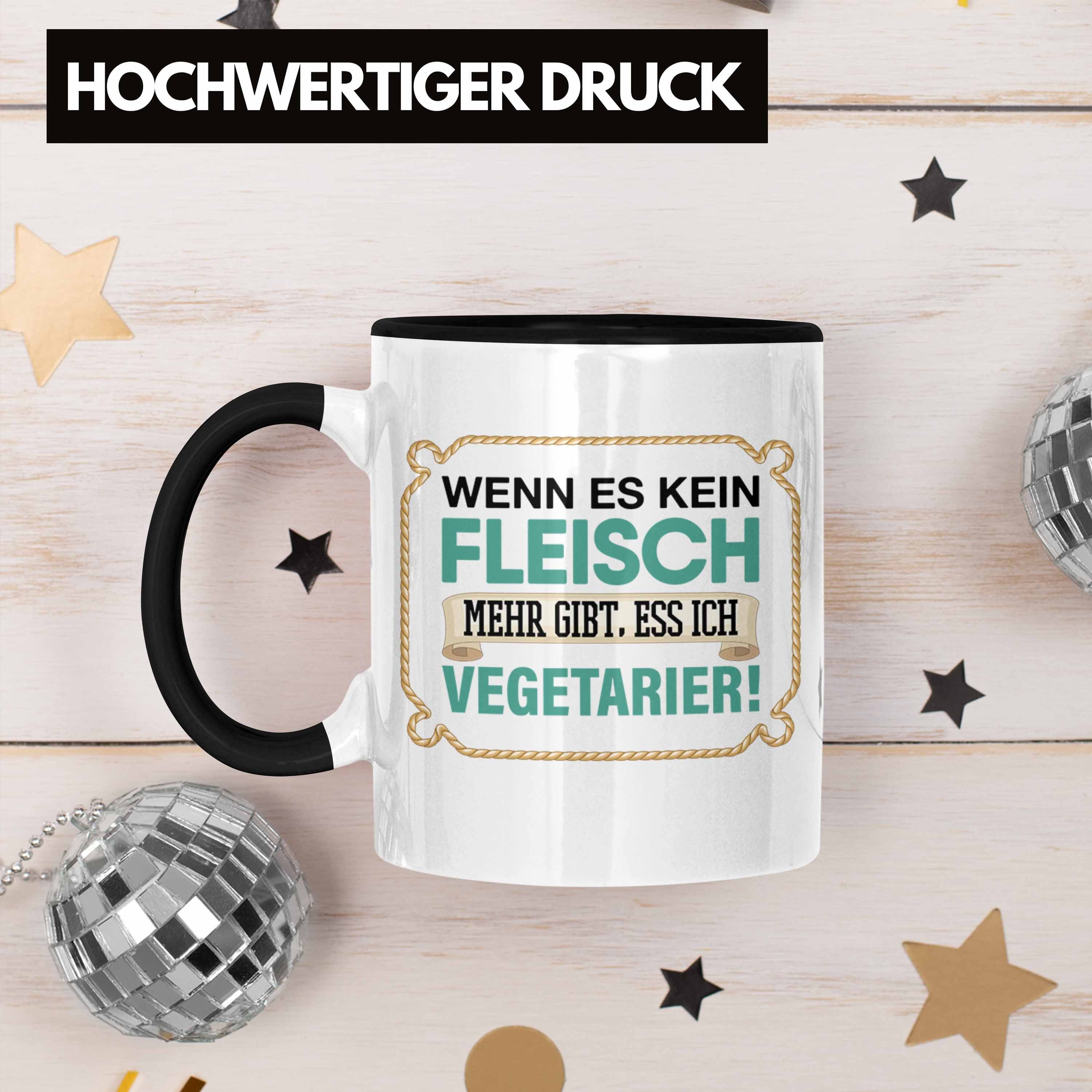 Trendation Tasse Anti Vegetarier Tasse Wenn Es Kein Fleisc Geschenk Schwarz
