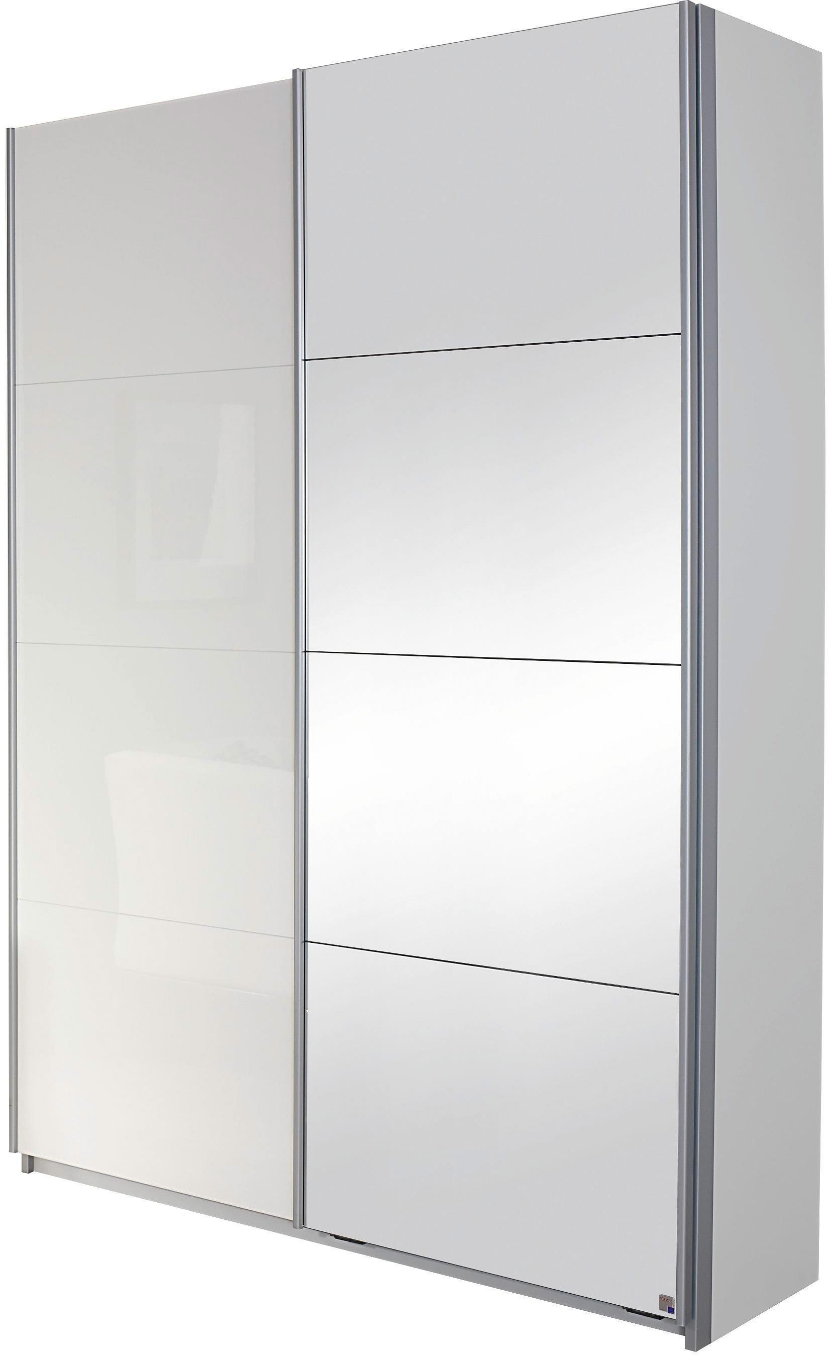 weiß-weiß Breite cm Minosa 136 Garderobenschrank rauch mit Spiegel,