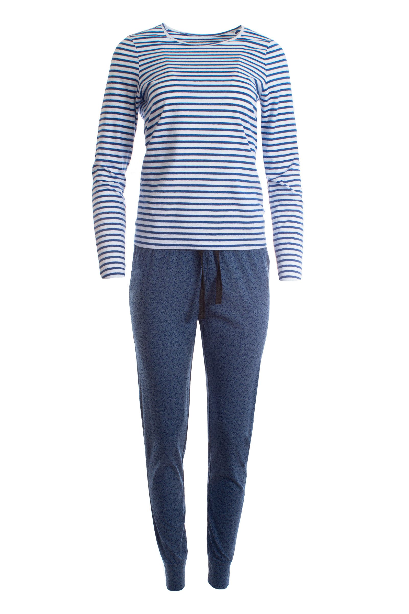 Pyjama Damen Pyjama Set Schlafhose + Langarm Oberteil