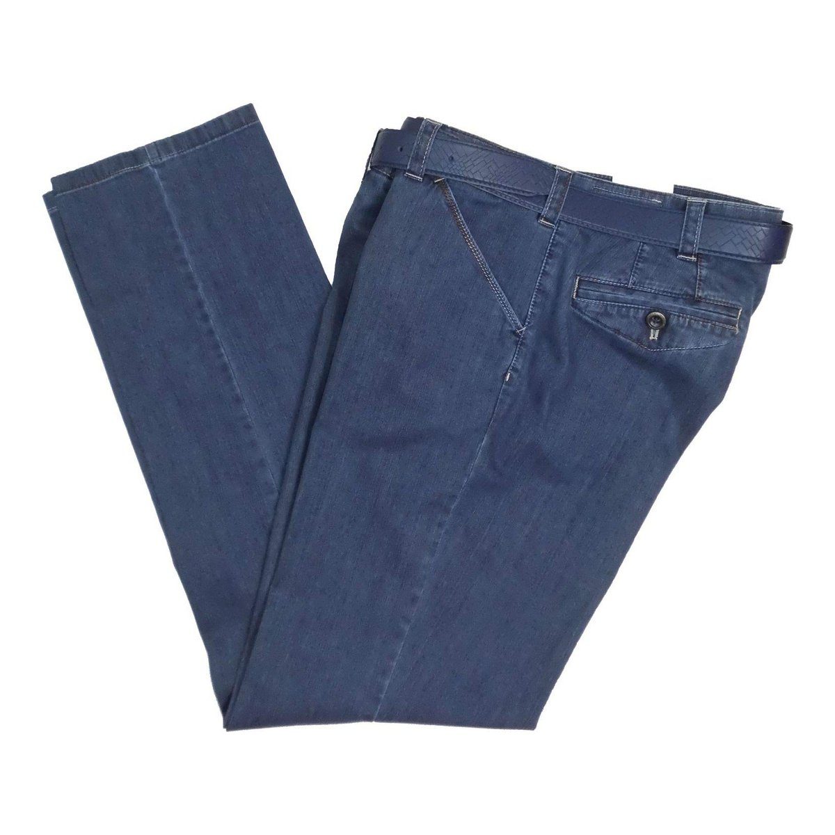 MEYER marineblau 5-Pocket-Jeans (1-tlg)