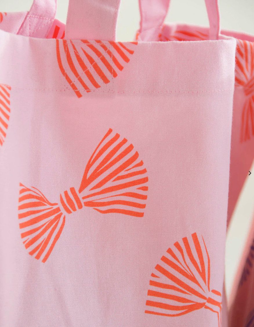 Crystal and Sage Jewelry Shopper Schleifendesign Tasche Bow Shopper mit Schleife Print apricot / rosa, lange Henkel