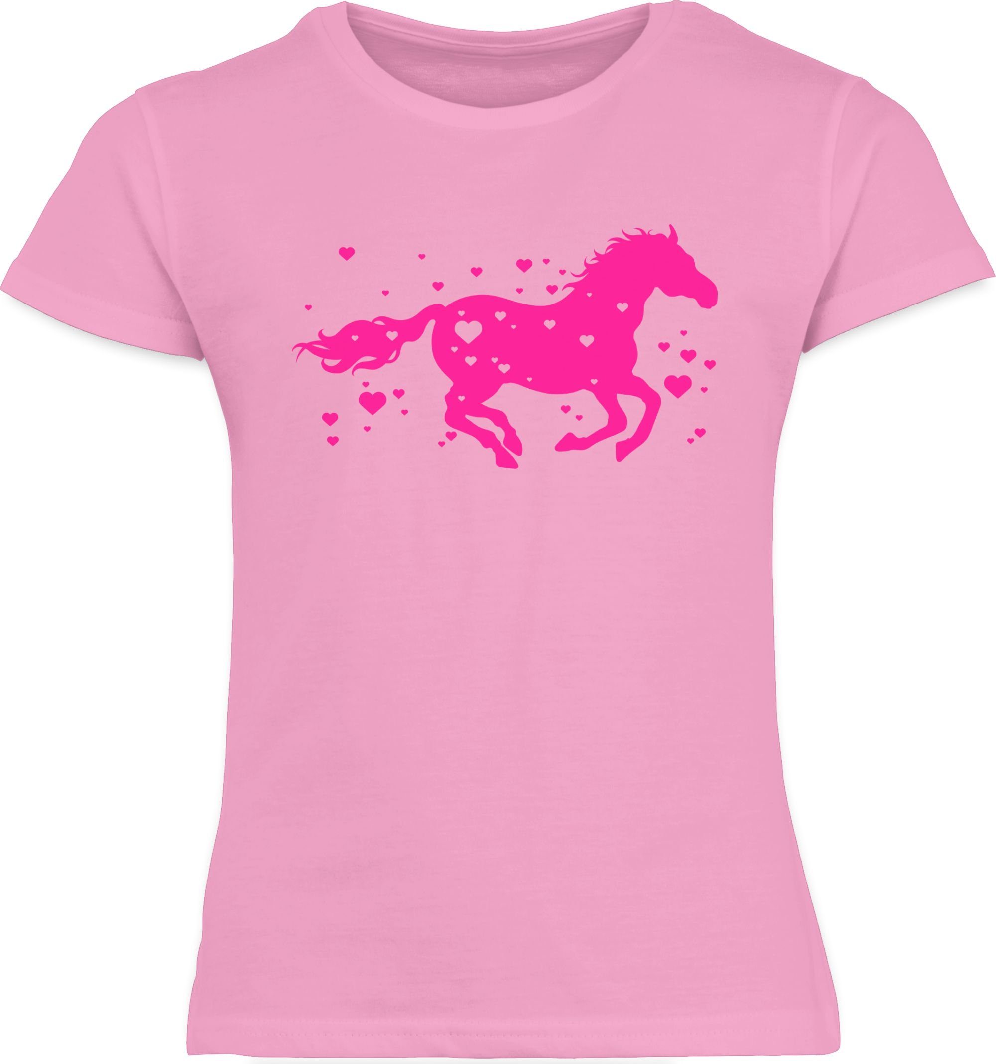 Shirtracer T-Shirt Pferd Reitpferd Springpferd Rosa 1 Pferd