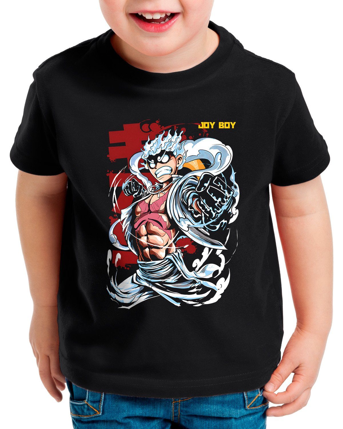 style3 Print-Shirt Kinder T-Shirt Joy Boy Over japan anime luffy manga one piece