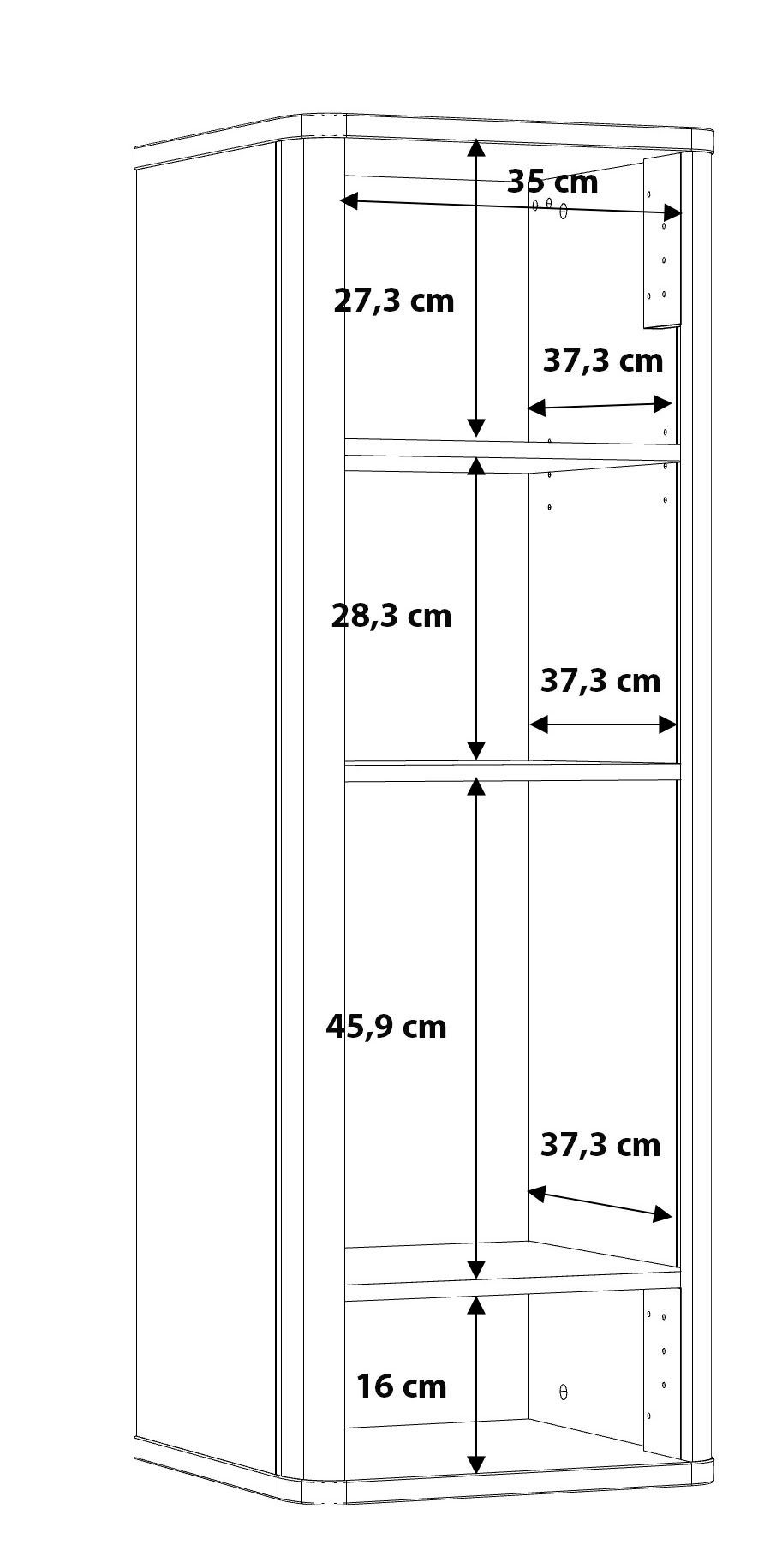 FORTE Hängevitrine Höhe ca. 116 cm