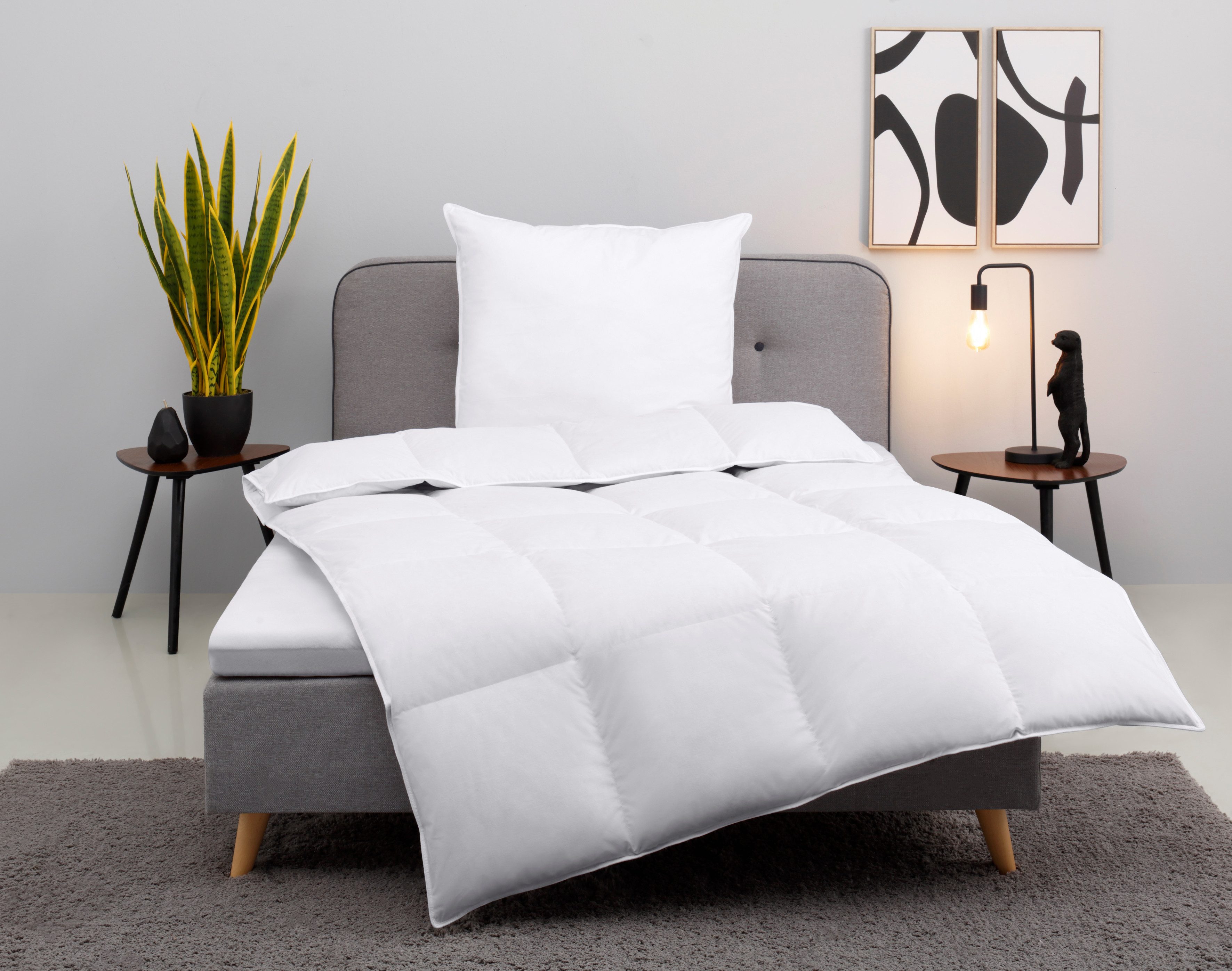 my home Daunenbettdecke + Kopfkissen Cavanelle günstig online kaufen