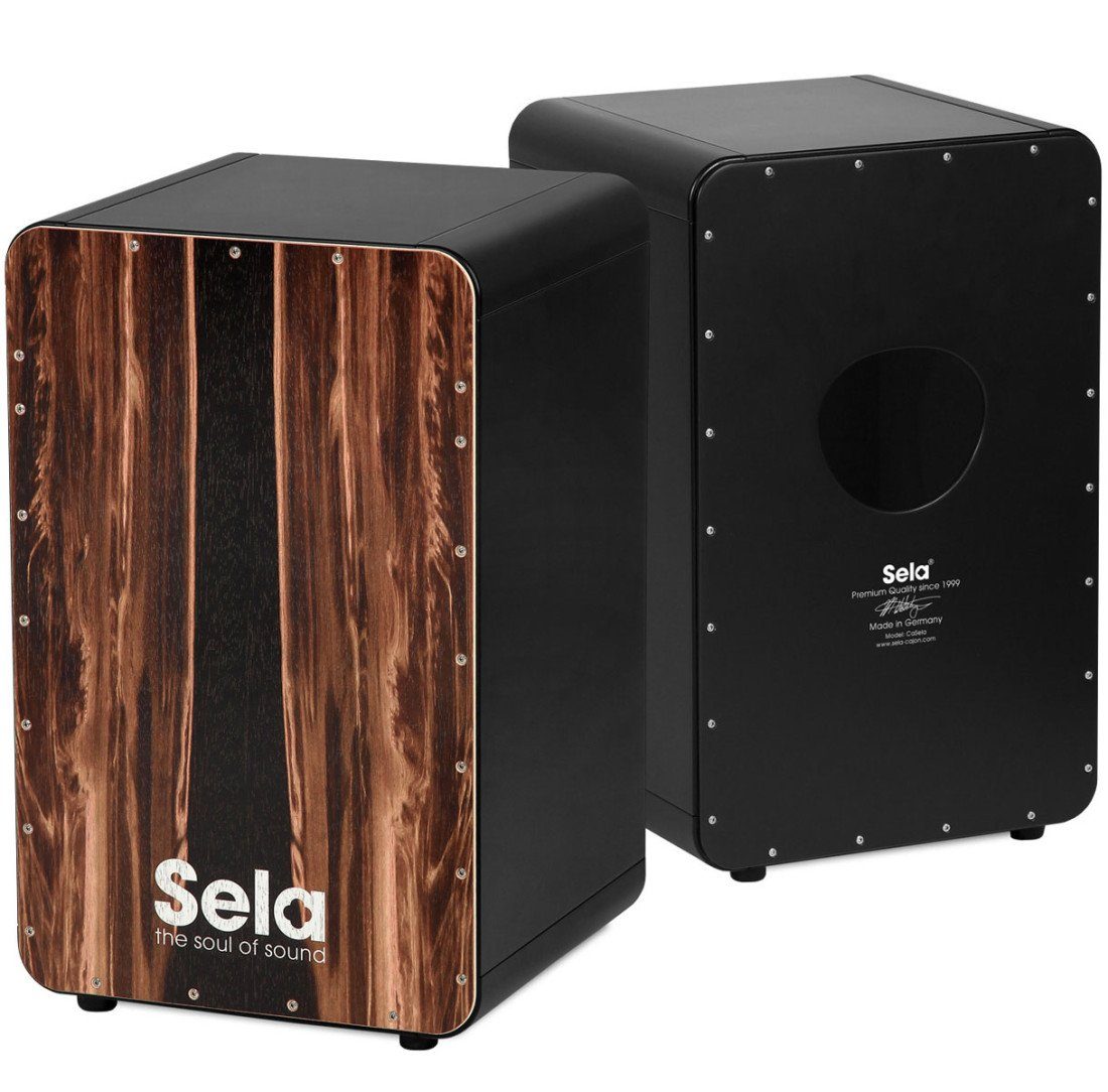 Sela Cajon Sela SE089 Cajon Black Dark Nut mit Tasche mit Sitzpad, vielseitig