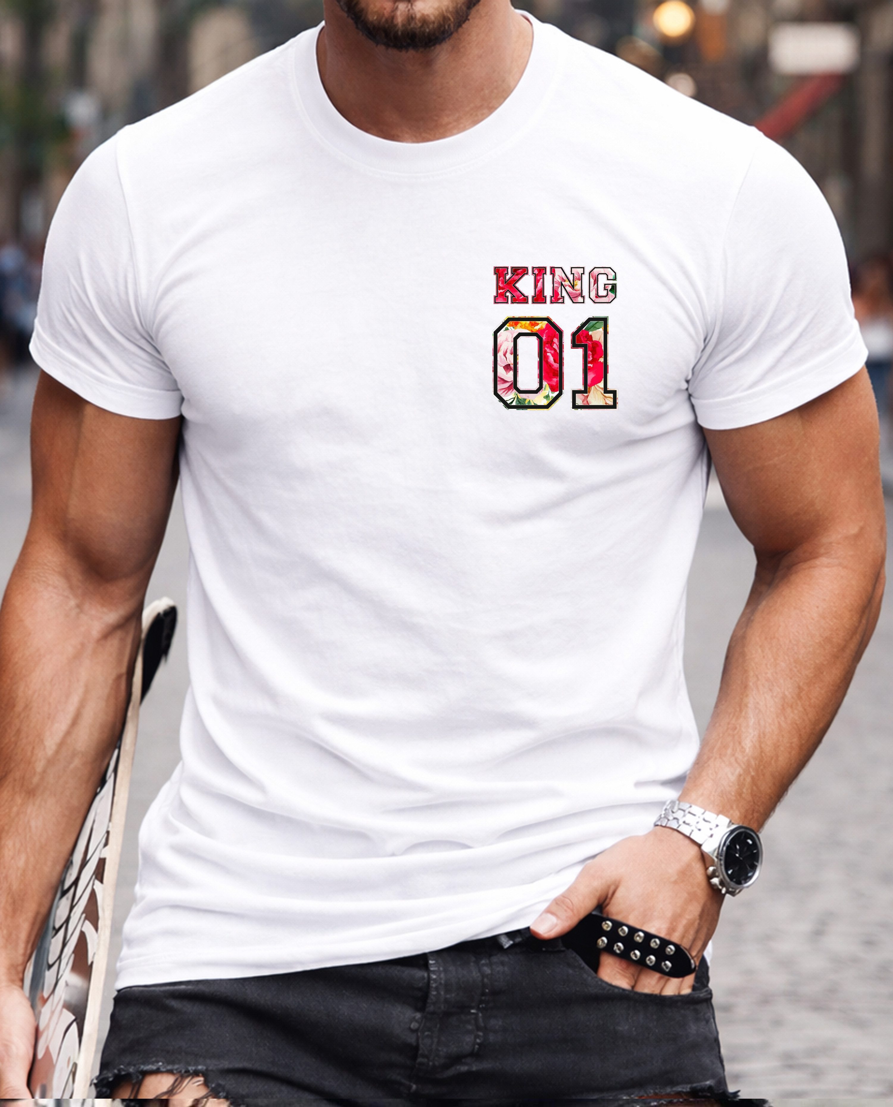 RMK T-Shirt Herren Shirt Rundhals Basic "King 01" aus Baumwolle