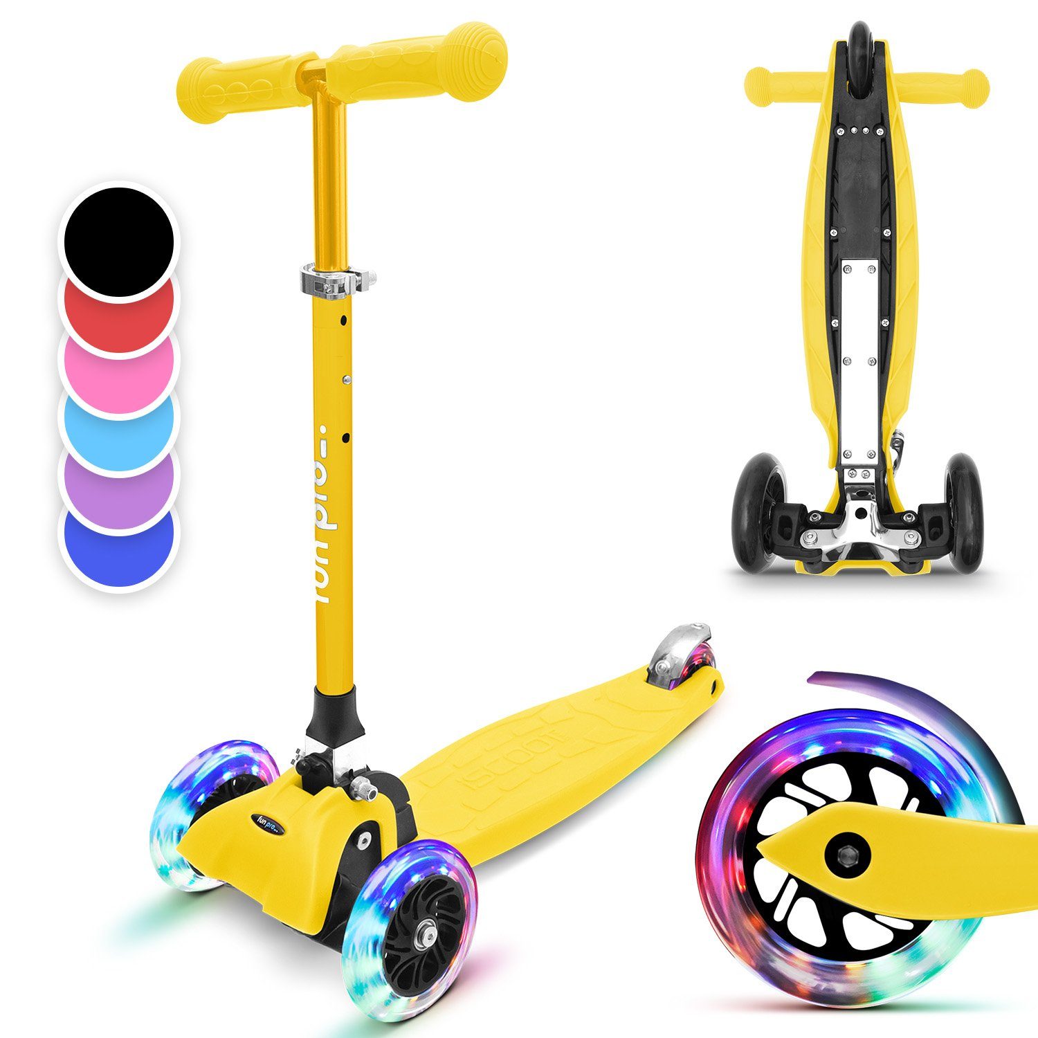 fun pro Cityroller ONE DeLuxe Kinderroller, Kick Scooter Roller Kinder - Stunt Tretroller Kinder klappbar