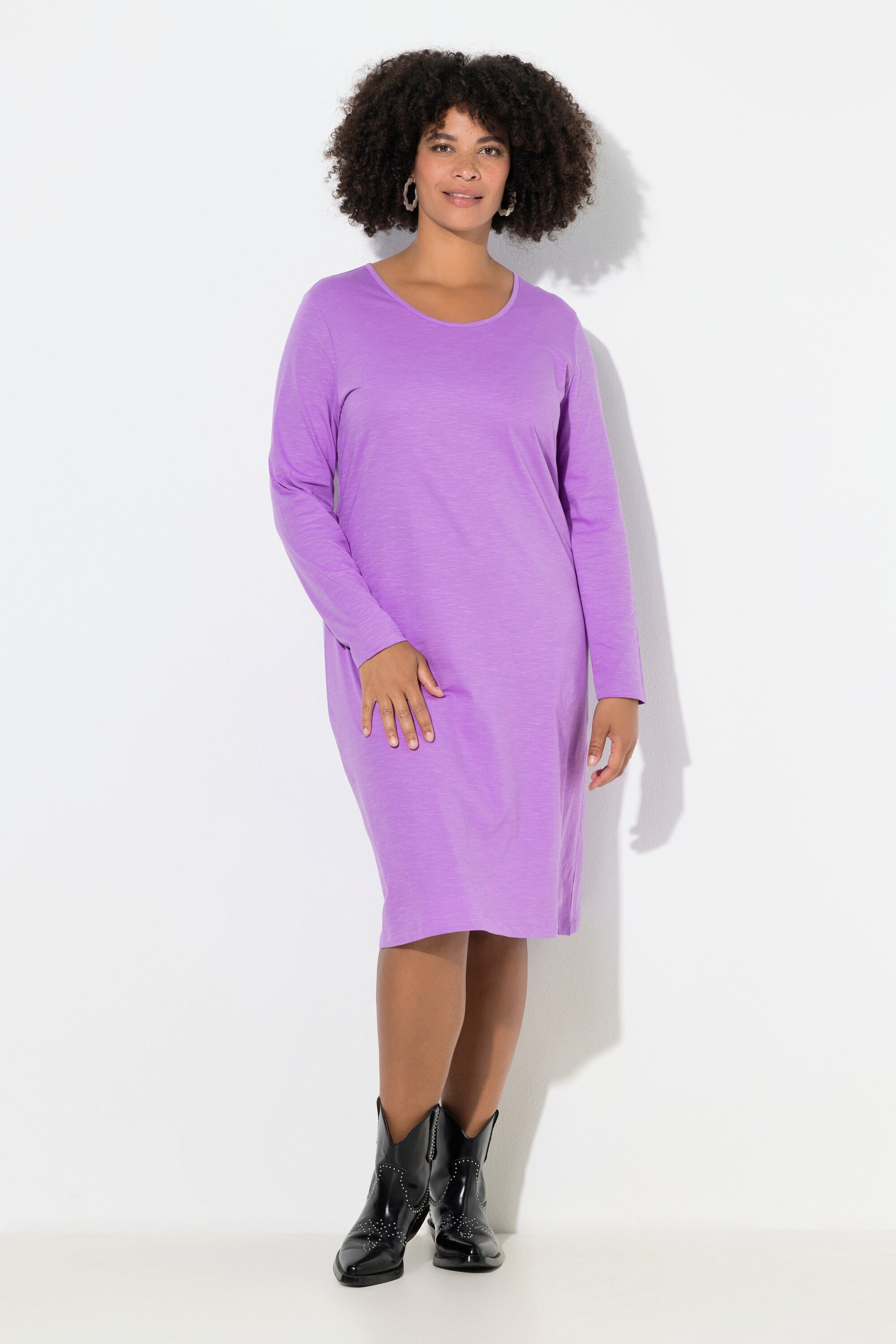 Angel of Style Midikleid Jerseykleid körpernahe A-Linie Langarm