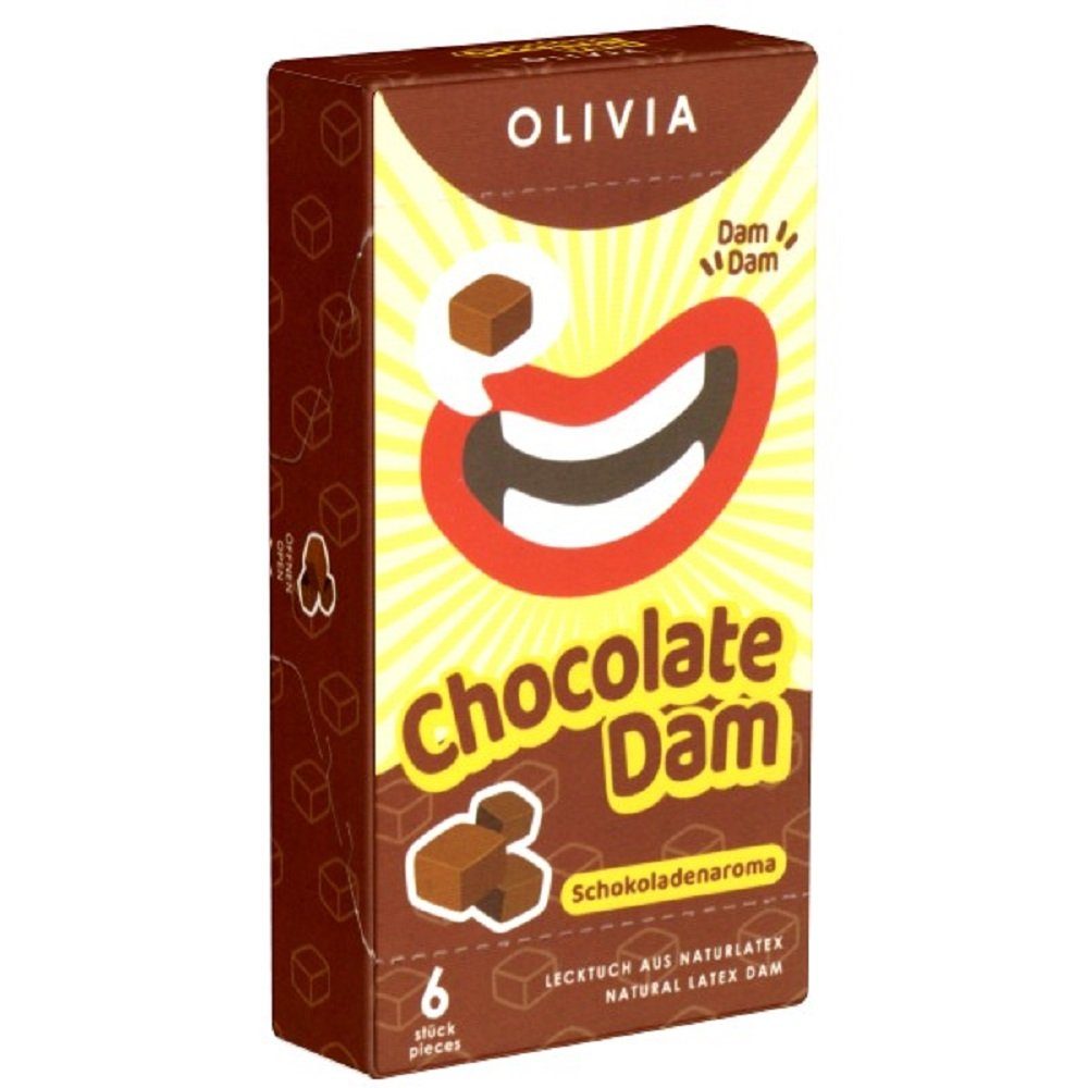 Oralverkehr Olivia Variante: Lecktücker Aroma für braun 6 mit farbige Lecktücher - mit Olivia Dams Kondome hygienischen Schokoladen-Duft aromatisierte Chocolate,