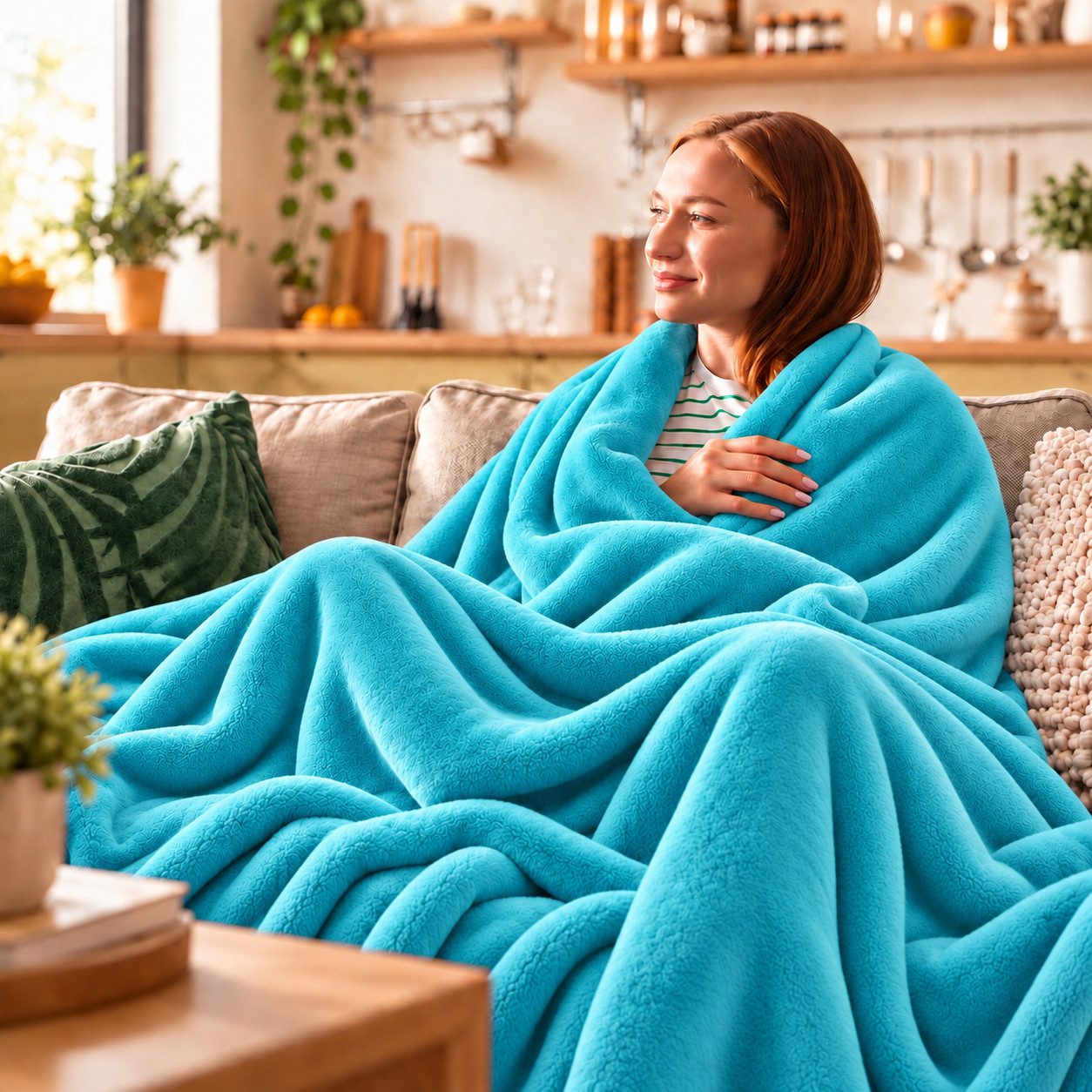 Wohndecke Luxury Kuscheldecke, 150x200 cm, 220x240 cm, 230x270 cm, Buymax, super weiche Fleece-Tagesdecke, Sofadecke – Bild 3 von 5