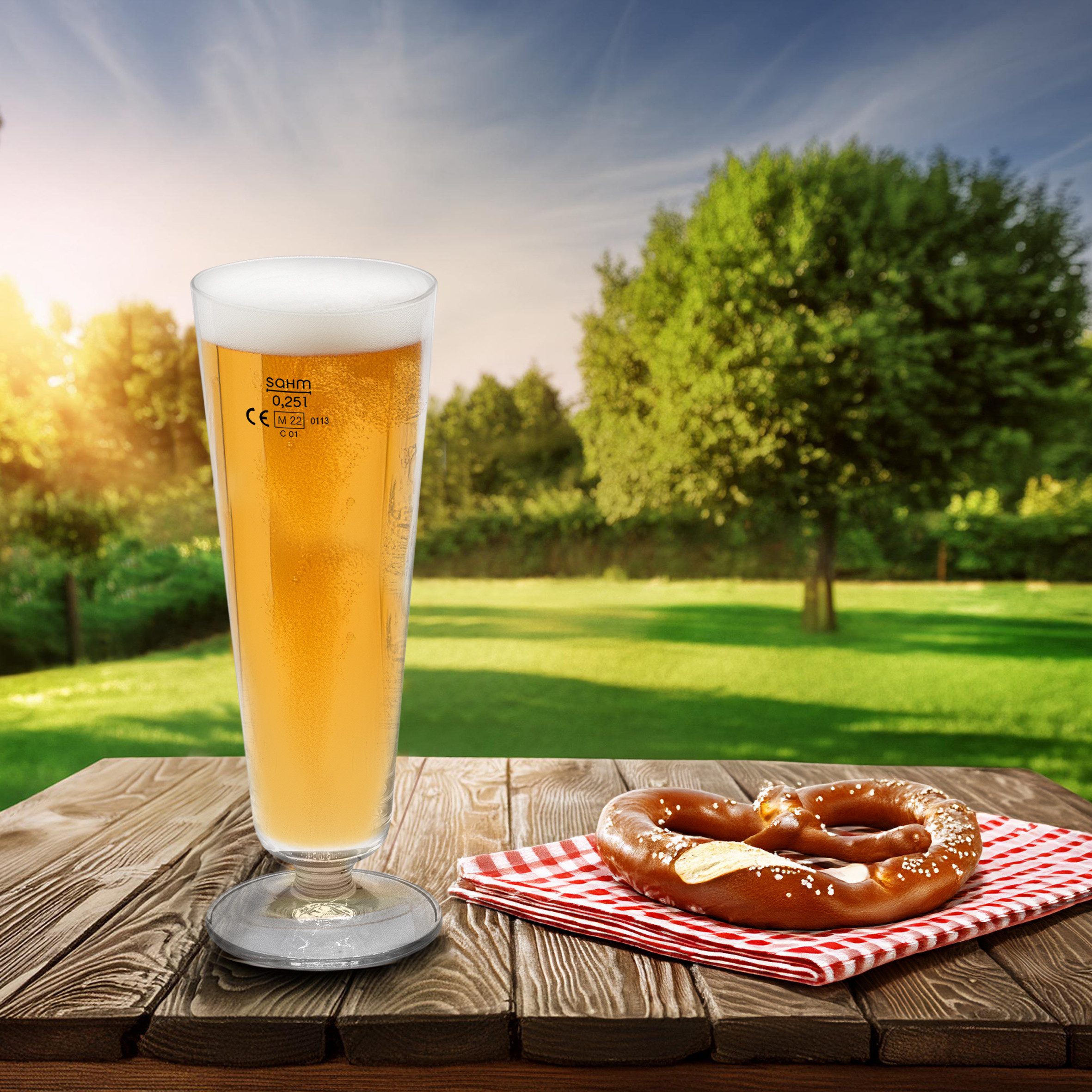 Spetebo Bierglas Bierglas 250 ml aus Klarglas - 6er Set, Glas, Bierglas 0,3 Liter spülmaschinenfest