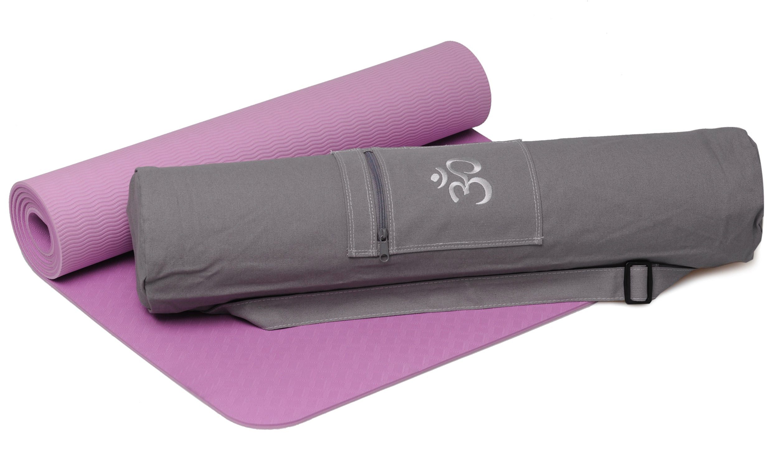 Yogistar Yogamatte Yoga-Set Starter Edition - comfort (Yogamatte pro + Yogatasche OM) (Yogamatte, Yogatasche, 2-St., Yogamatte, Yogatasche), Yoga-Set: rutschfeste Matte & Baumwolltasche, ideal für Einsteiger