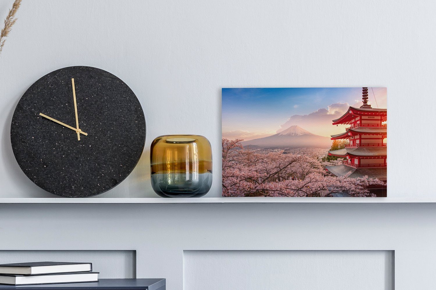 OneMillionCanvasses® Leinwandbild Pagode - Sakura - günstig online kaufen