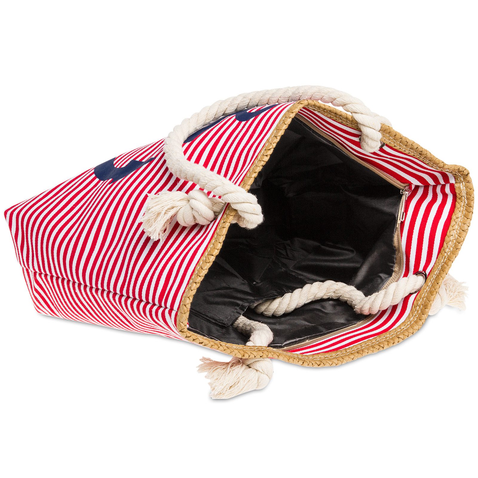 Caspar Strandtasche TS1040 Damen Shopper mit Reißverschluss