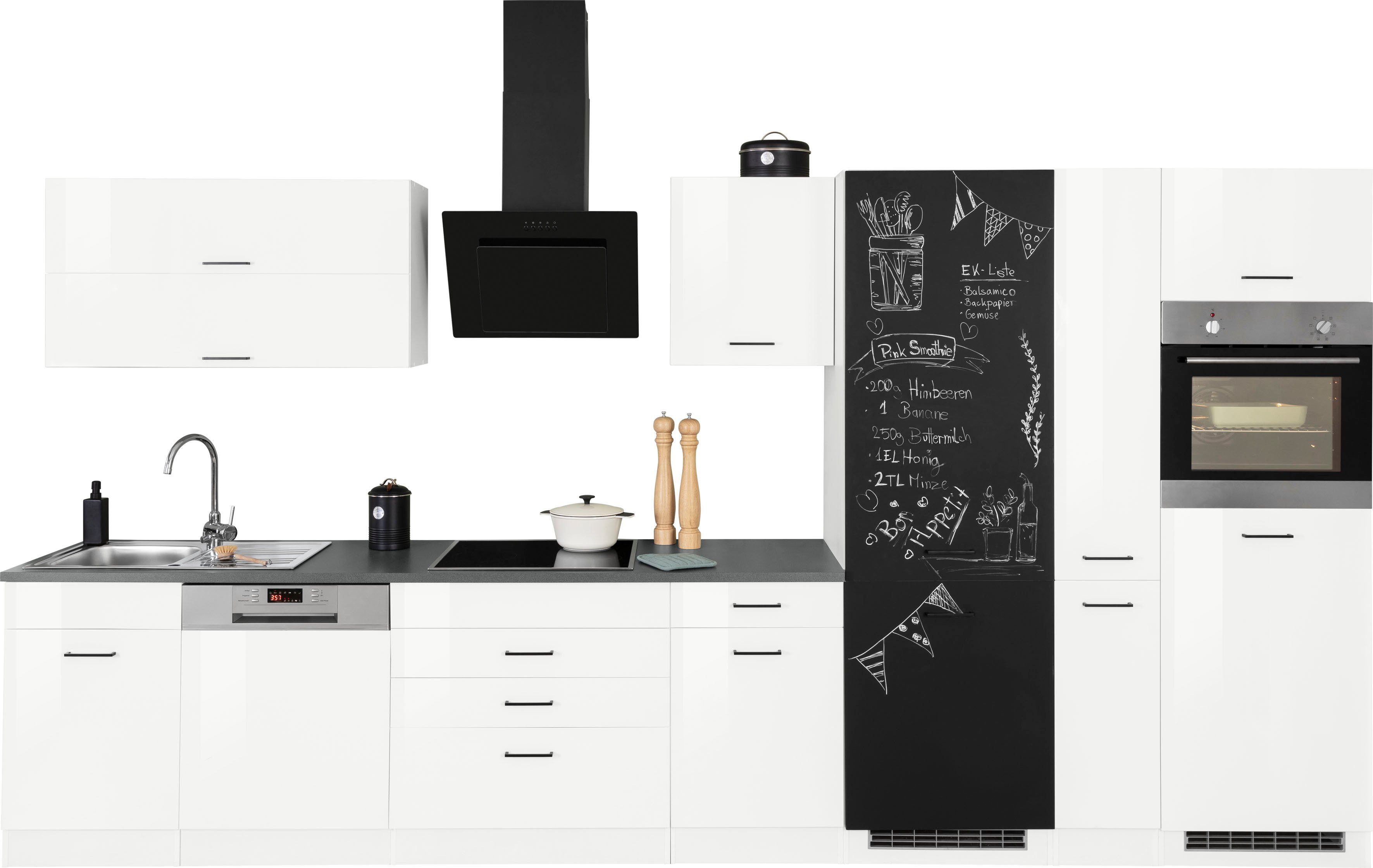 KOCHSTATION Кухниzeile KS-Trier, mit E-Geräten, Breite 390 cm