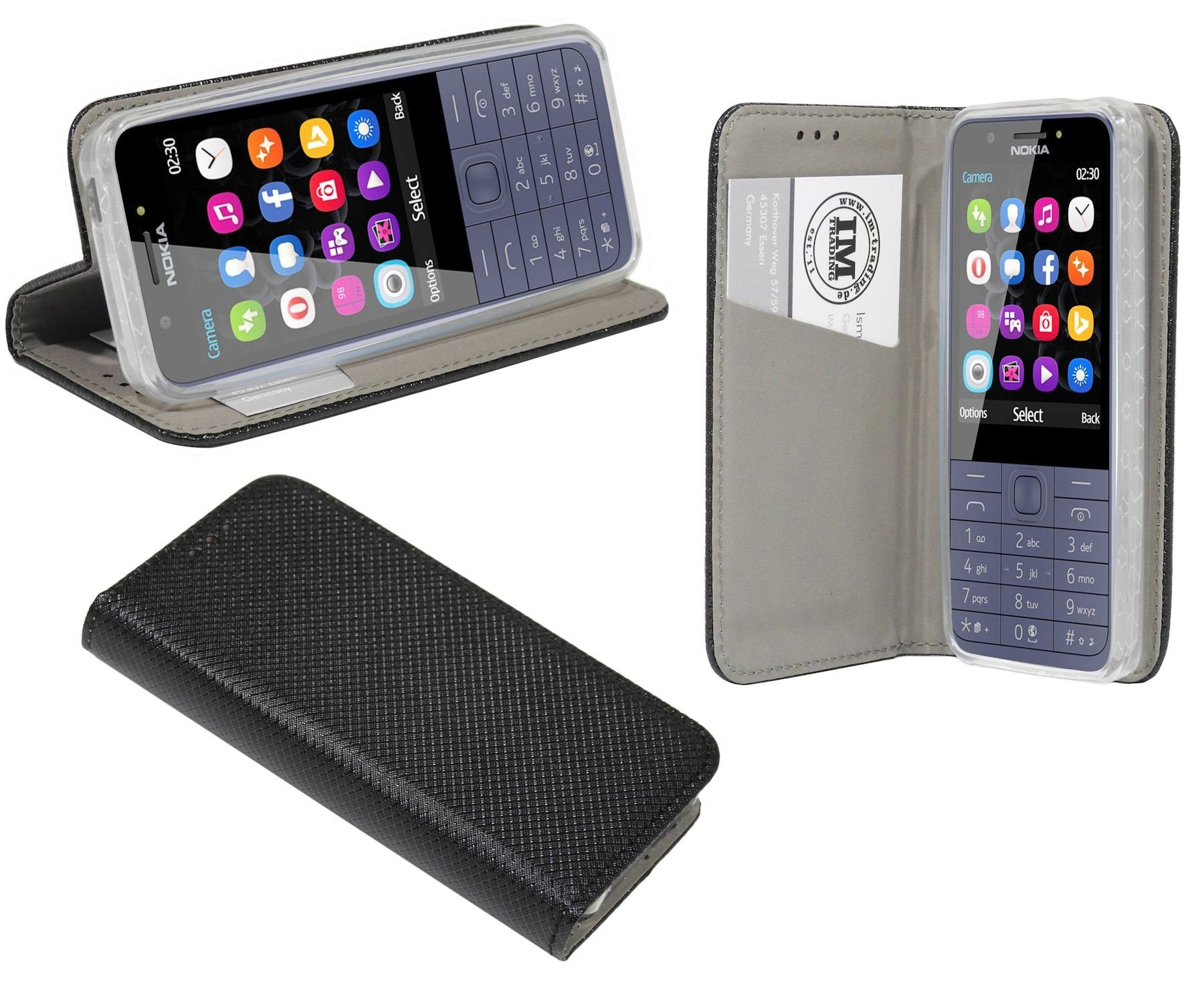 cofi1453 Handyhülle Hülle Tasche für Nokia 230, Kunstleder Schutzhülle Handy Wallet Case Cover mit Kartenfächern, Stan